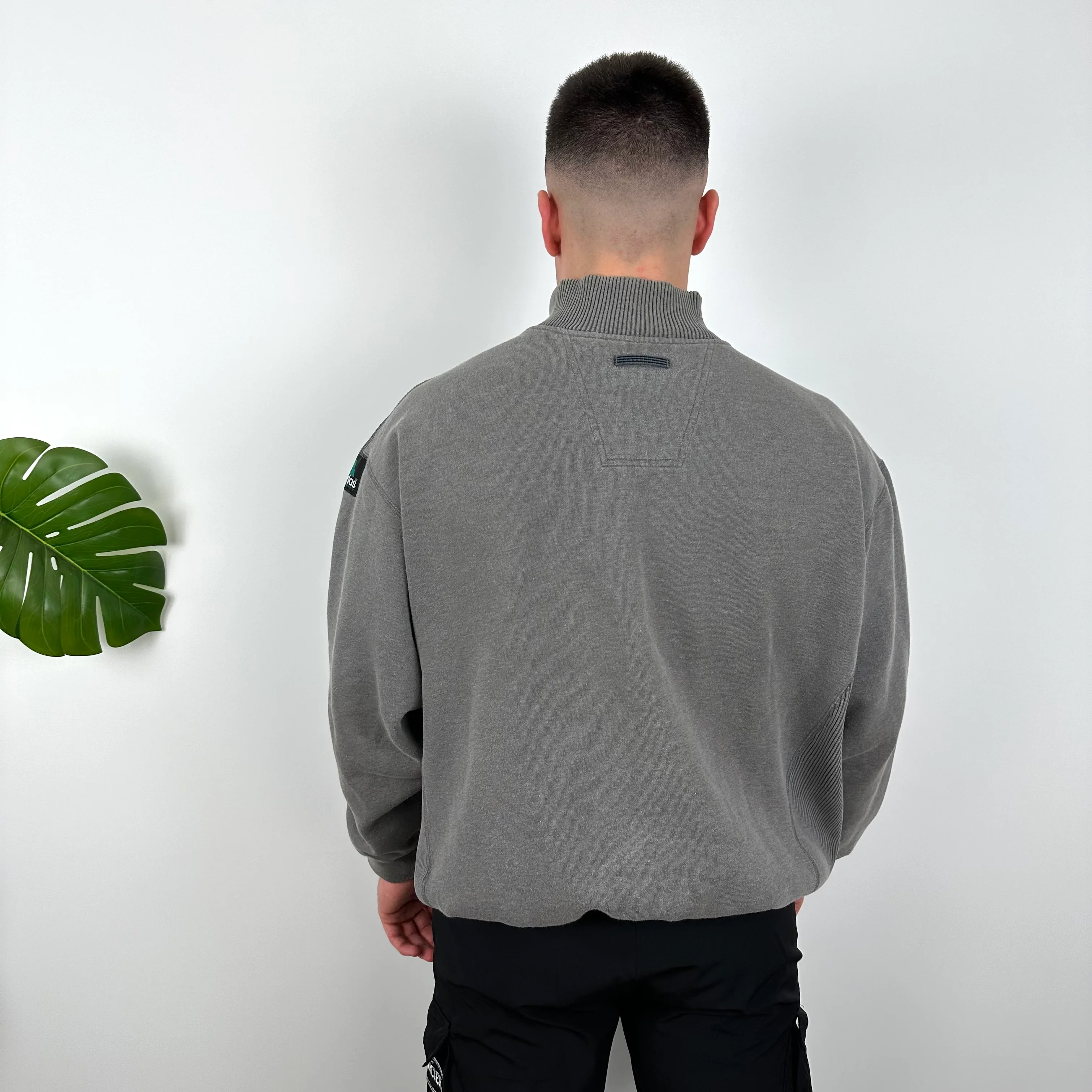 Adidas Equipment RARE Grey Embroidered Spell Out Quarter Zip Sweatshirt (L) - Image 7