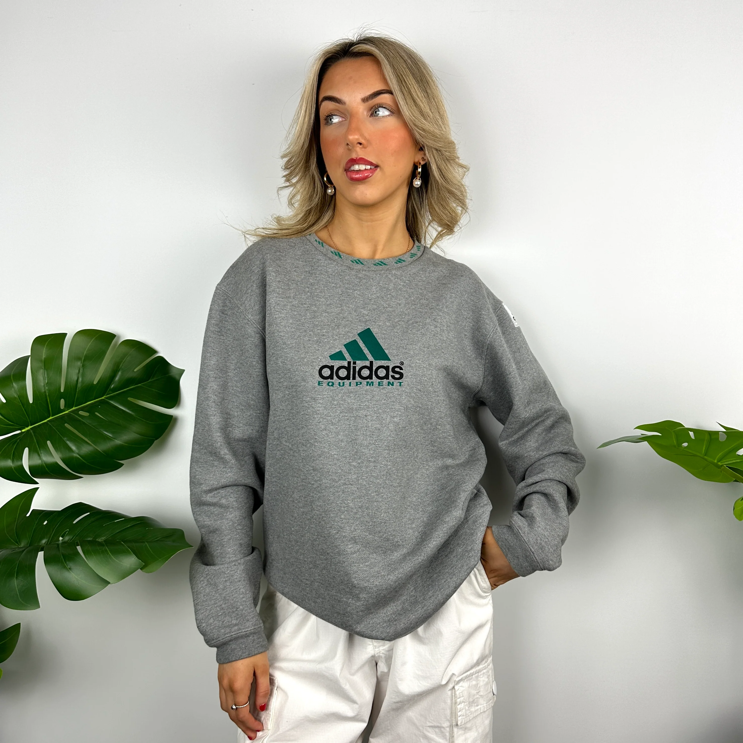Adidas Equipment RARE Grey Spell Out Sweatshirt (M) - Image 4