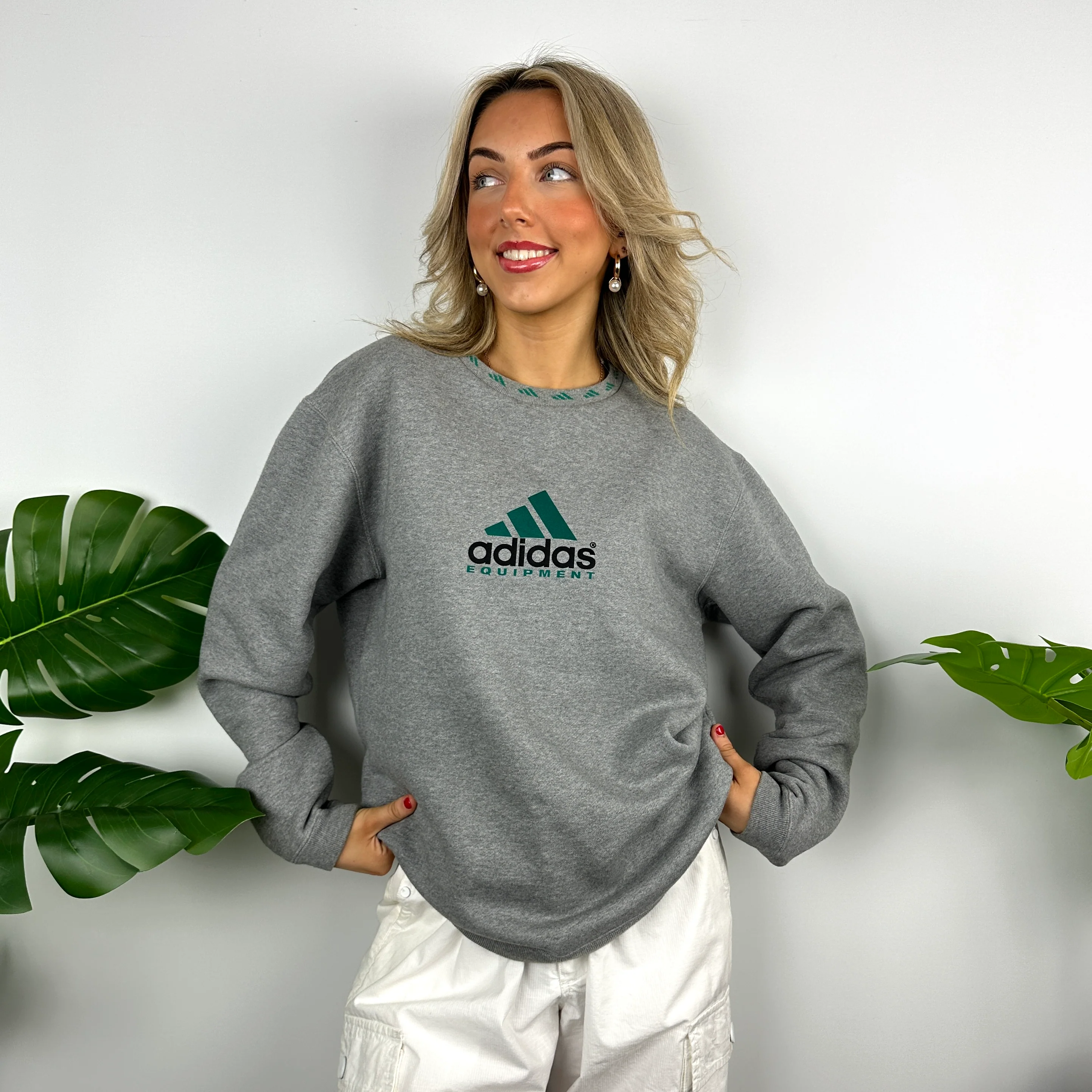 Adidas Equipment RARE Grey Spell Out Sweatshirt (M) - Image 6