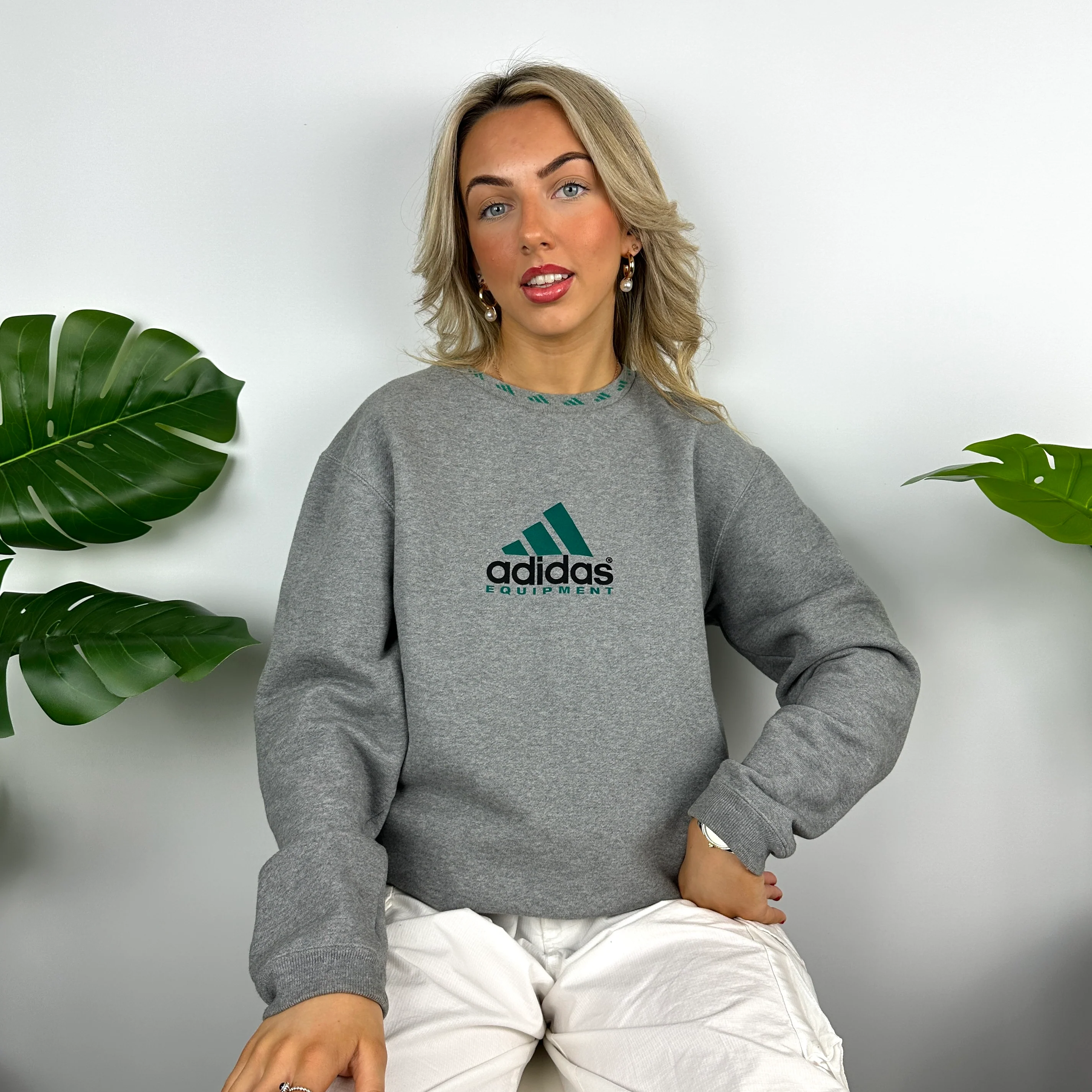 Adidas Equipment RARE Grey Spell Out Sweatshirt (M) - Image 7