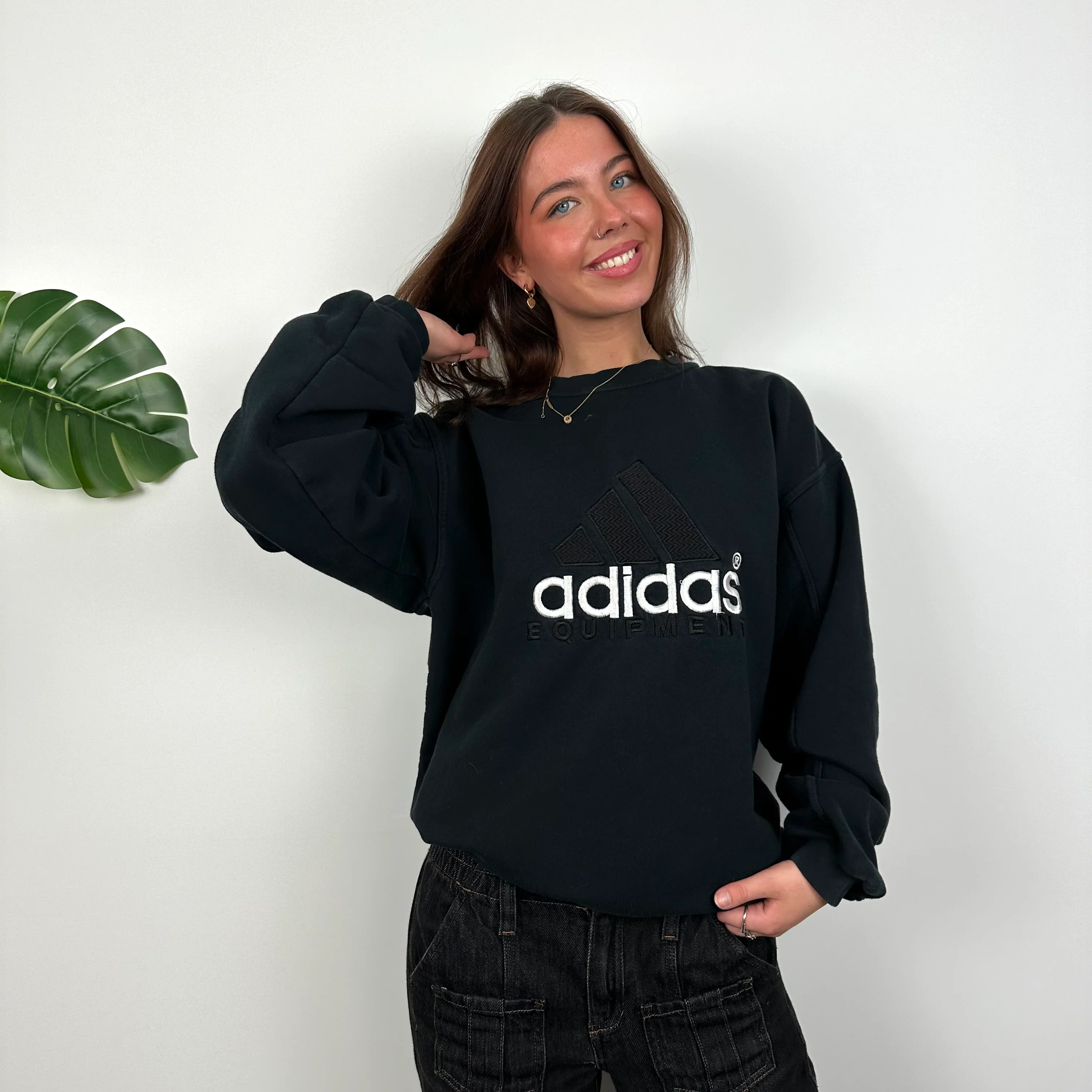 Adidas Equipment RARE Navy Embroidered Spell Out Sweatshirt (L) - Image 2
