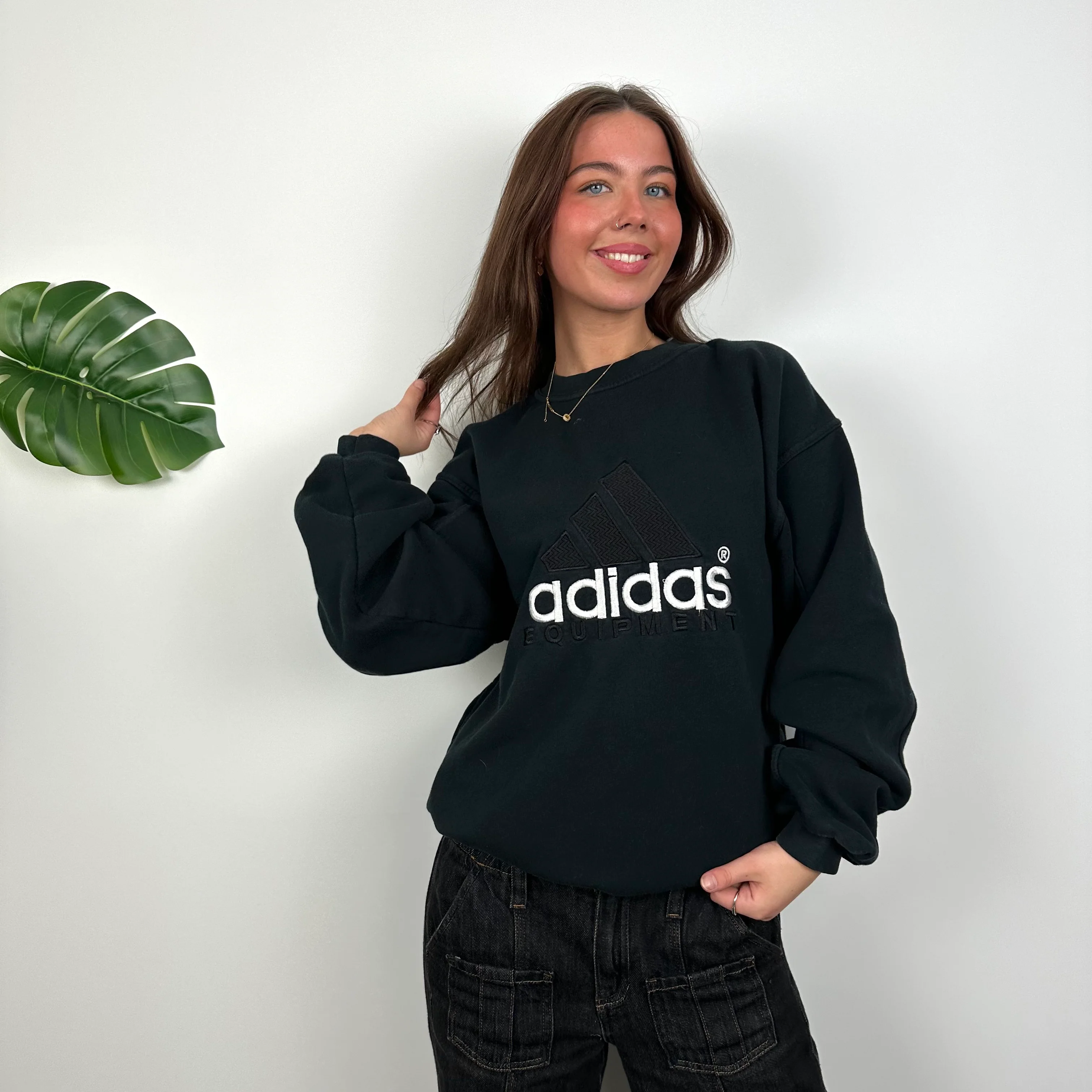 Adidas Equipment RARE Navy Embroidered Spell Out Sweatshirt (L) - Image 3
