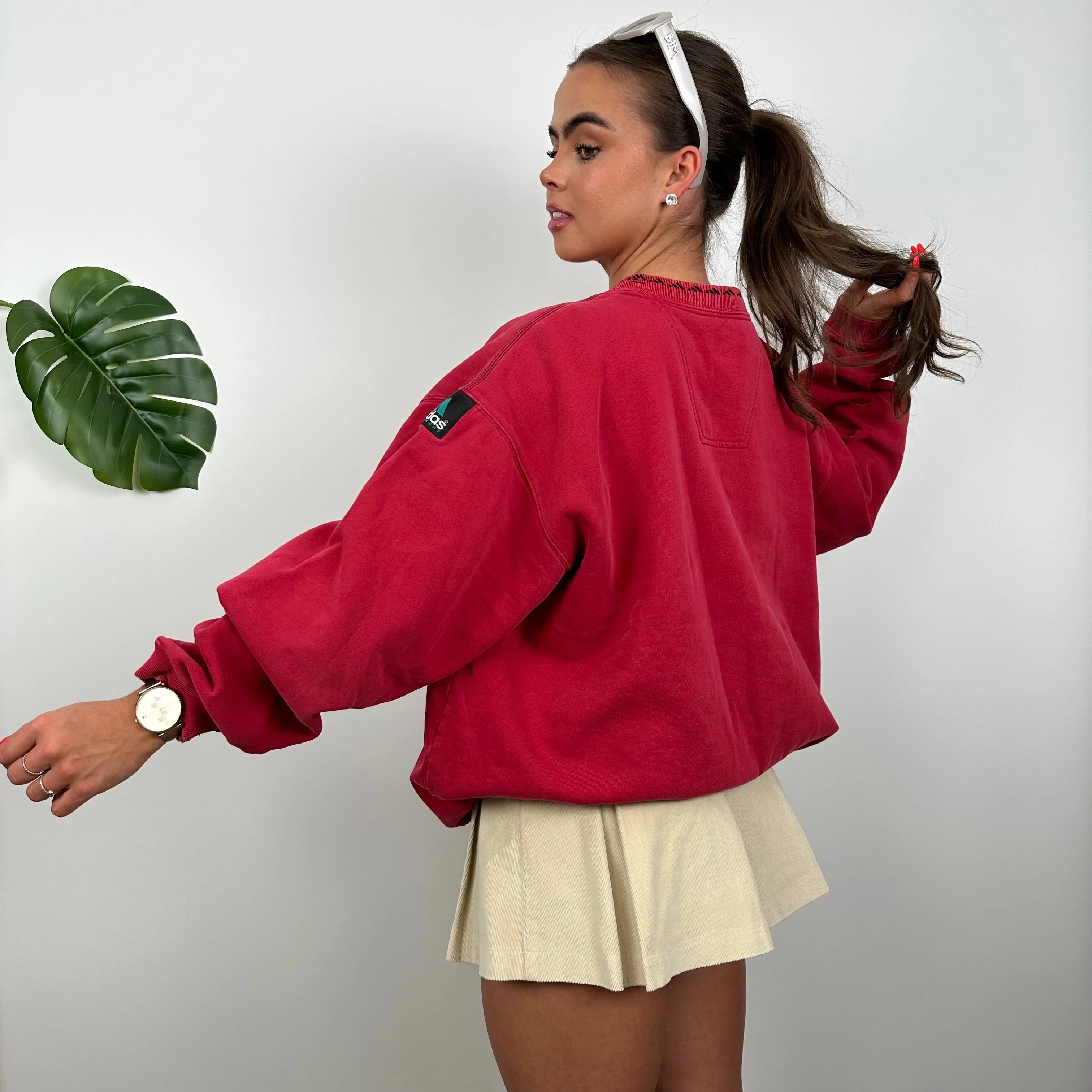 Adidas Equipment RARE Red Embroidered Spell Out Sweatshirt (M) - Image 3