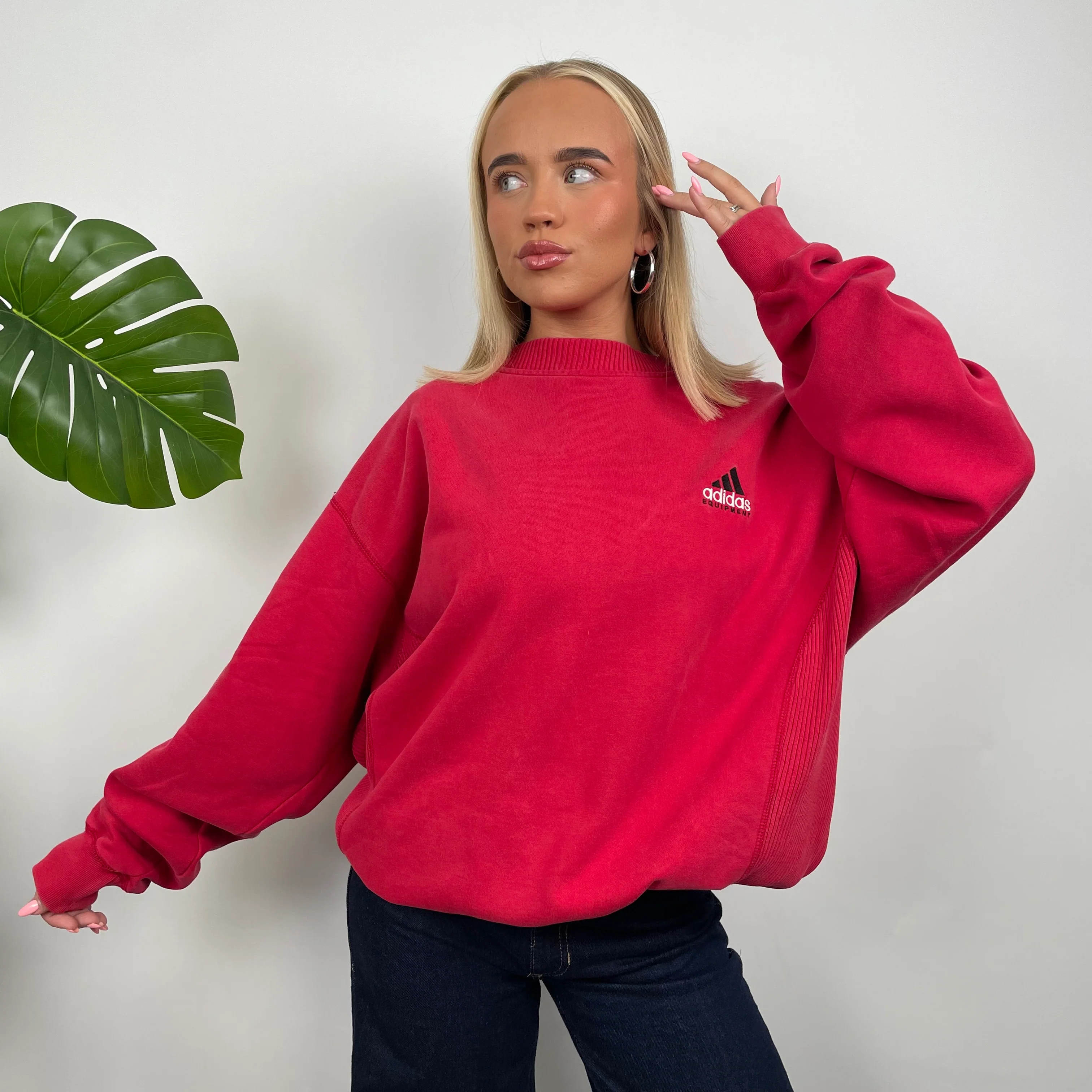 Adidas Equipment RARE Red Embroidered Spell Out Sweatshirt (XL) - Image 2