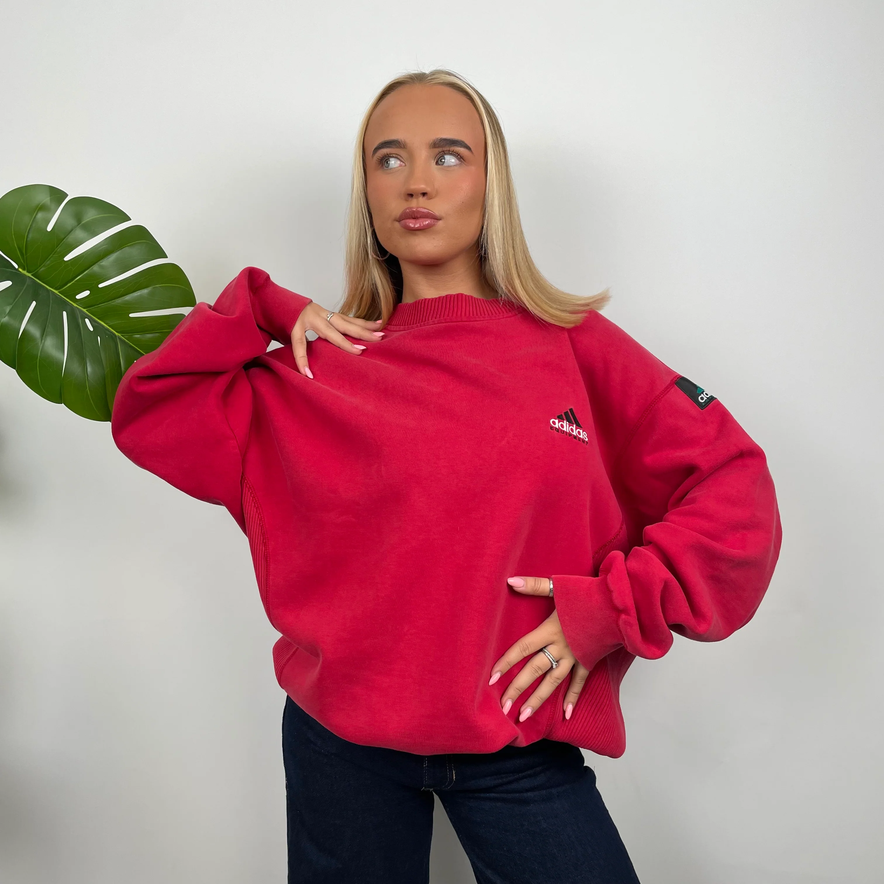 Adidas Equipment RARE Red Embroidered Spell Out Sweatshirt (XL) - Image 5