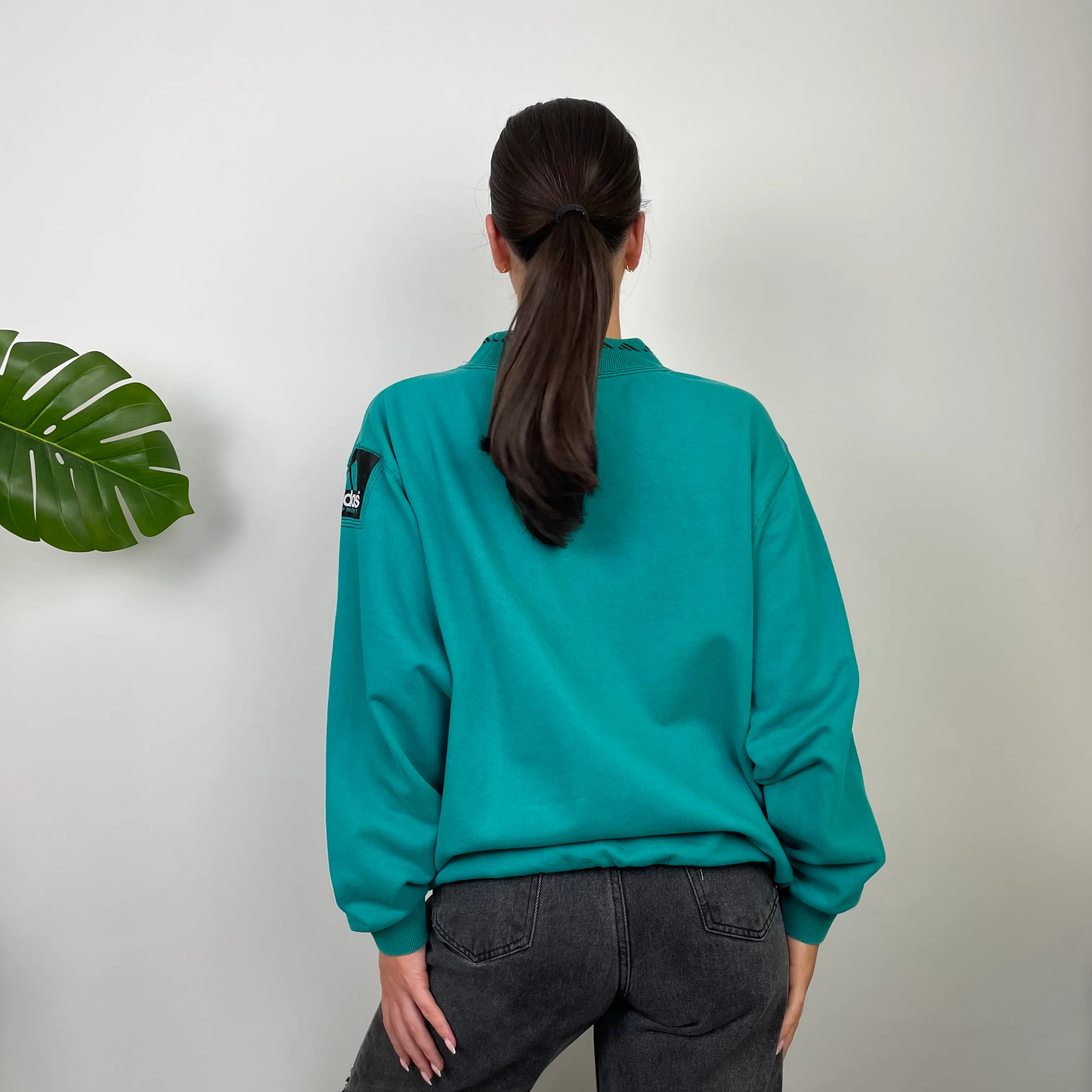 Adidas Equipment Turquoise Blue Embroidered Spell Out Sweatshirt (L) - Image 7