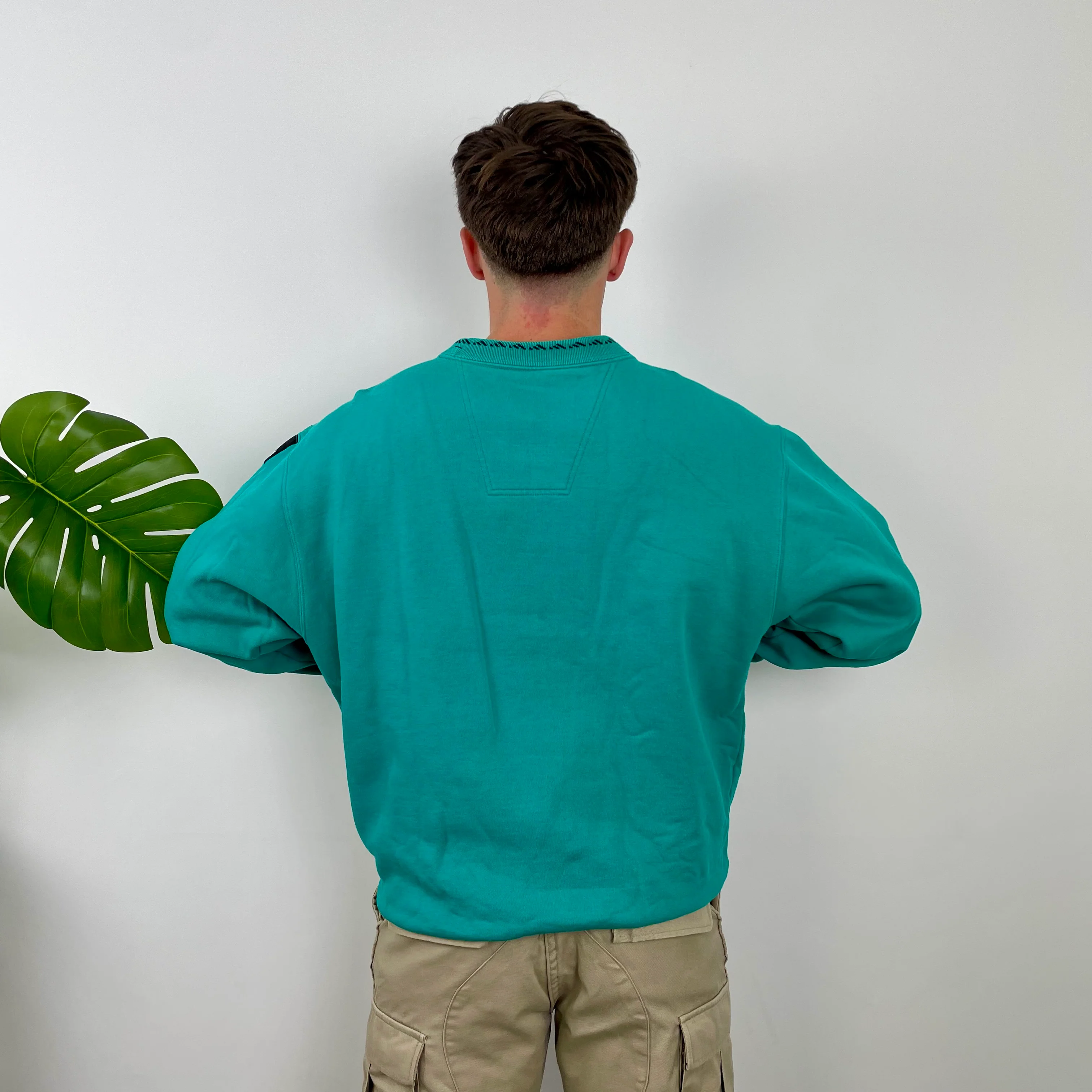 Adidas Equipment Turquoise Blue Embroidered Spell Out Sweatshirt (L) - Image 5
