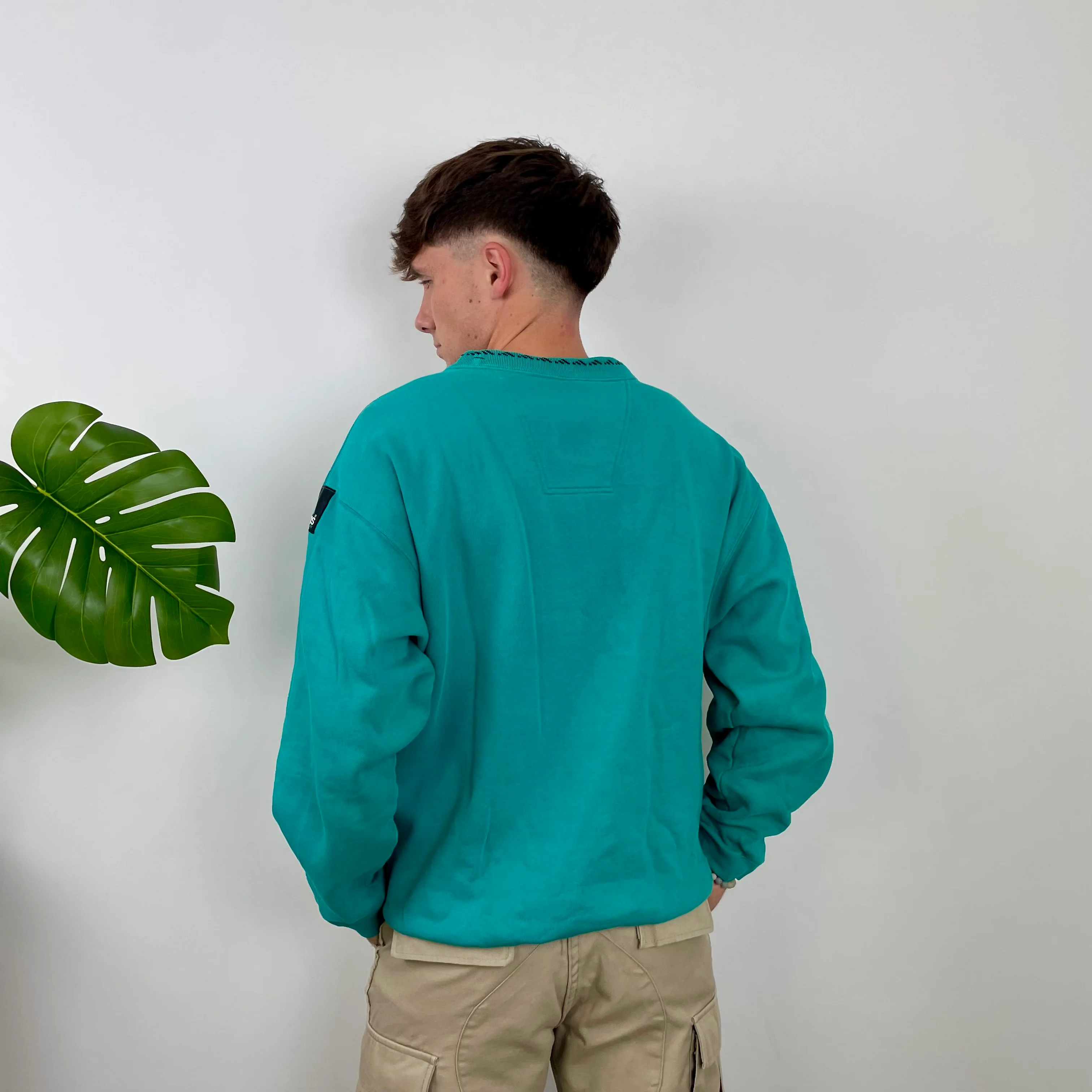 Adidas Equipment Turquoise Blue Embroidered Spell Out Sweatshirt (L) - Image 7