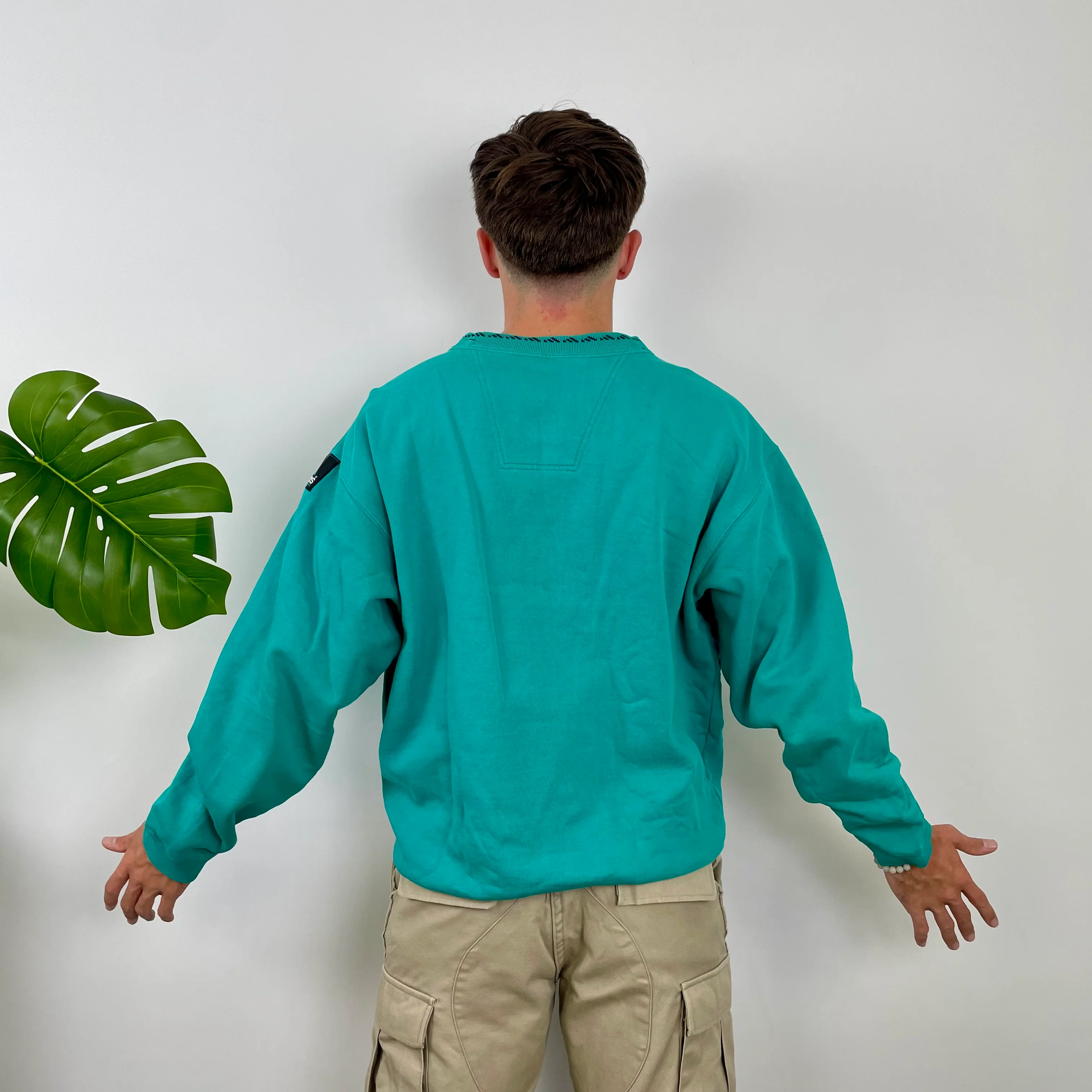 Adidas Equipment Turquoise Blue Embroidered Spell Out Sweatshirt (L) - Image 8