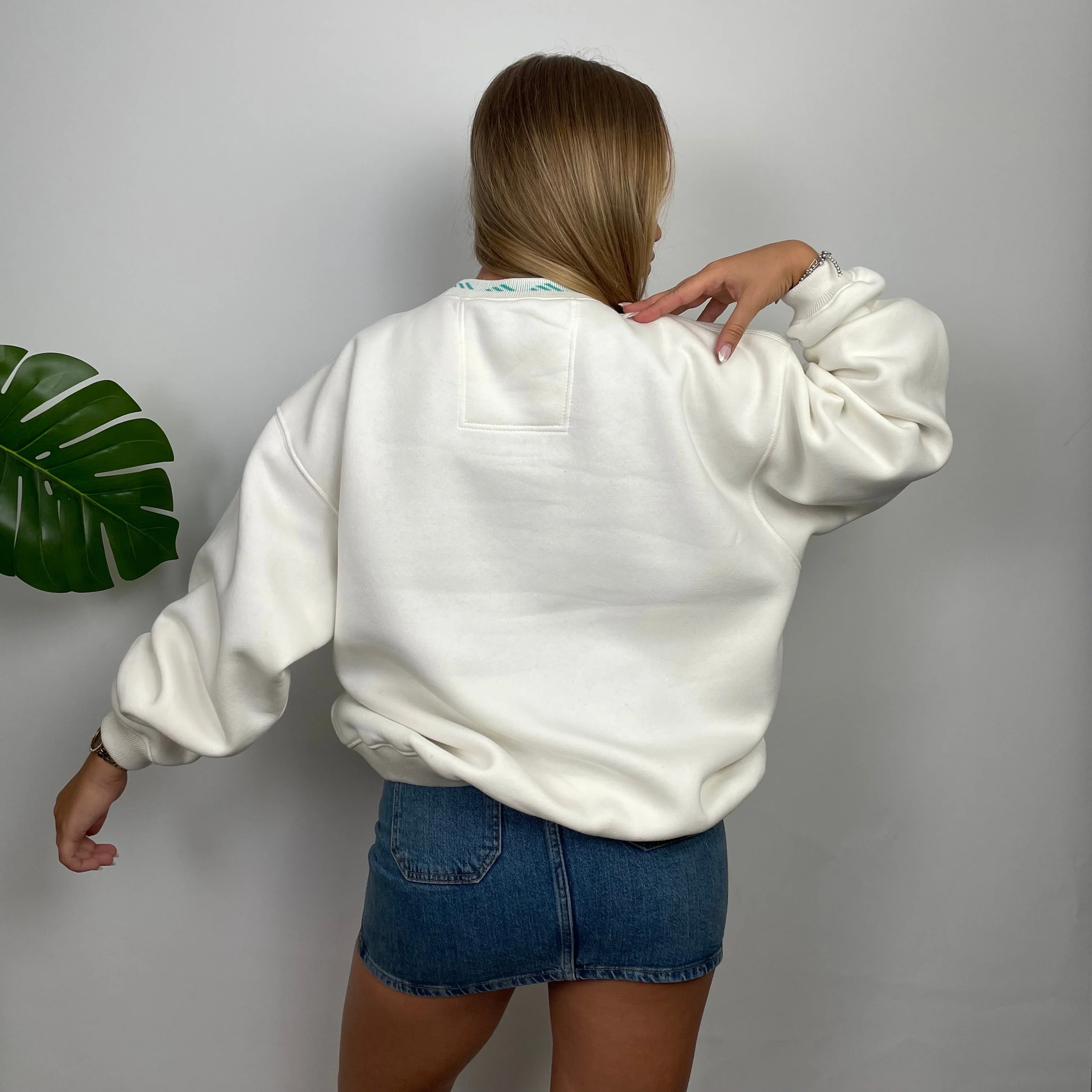 Adidas Equipment White Embroidered Spell Out Sweatshirt (S) - Image 3