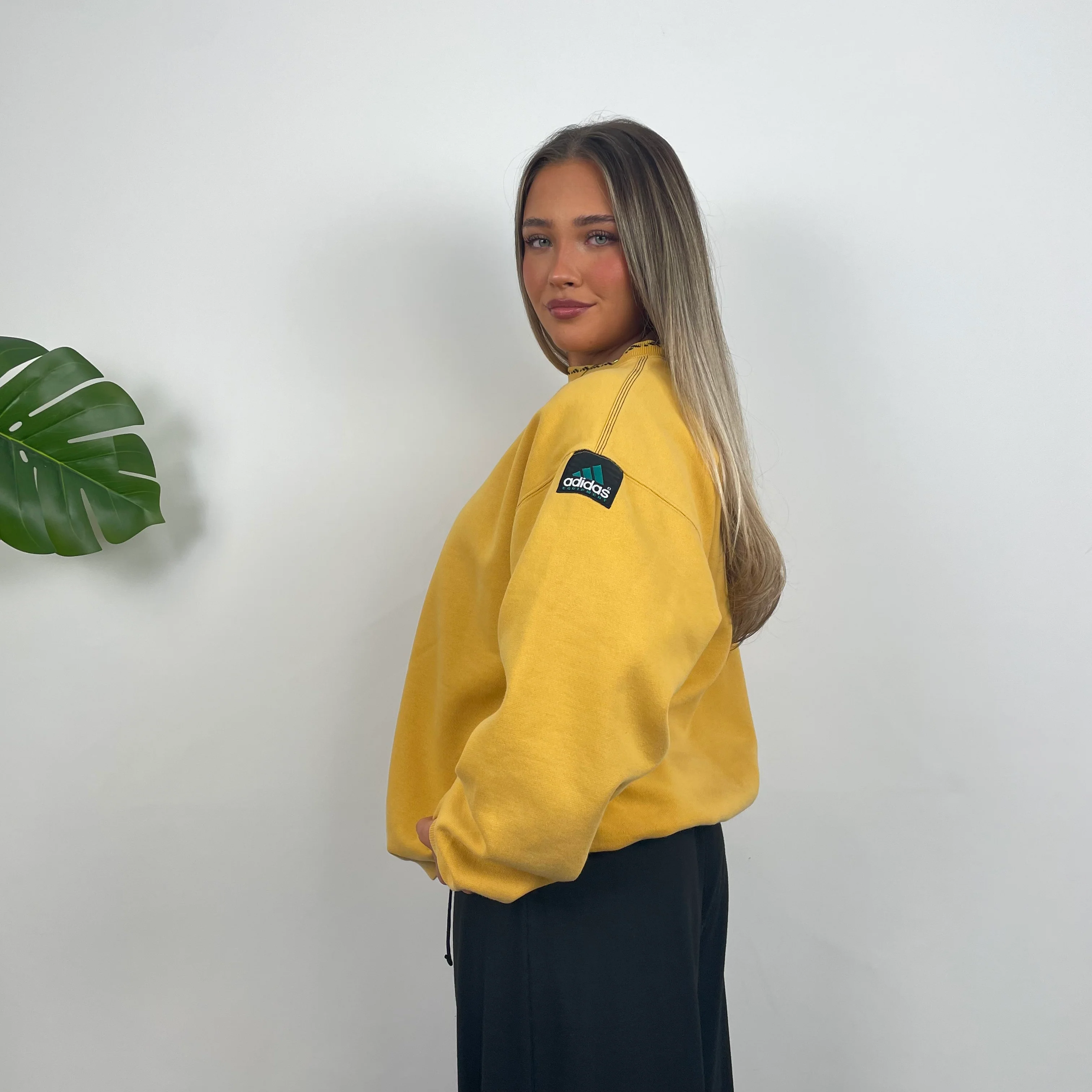 Adidas Equipment Yellow Embroidered Spell Out Sweatshirt (M) - Image 12