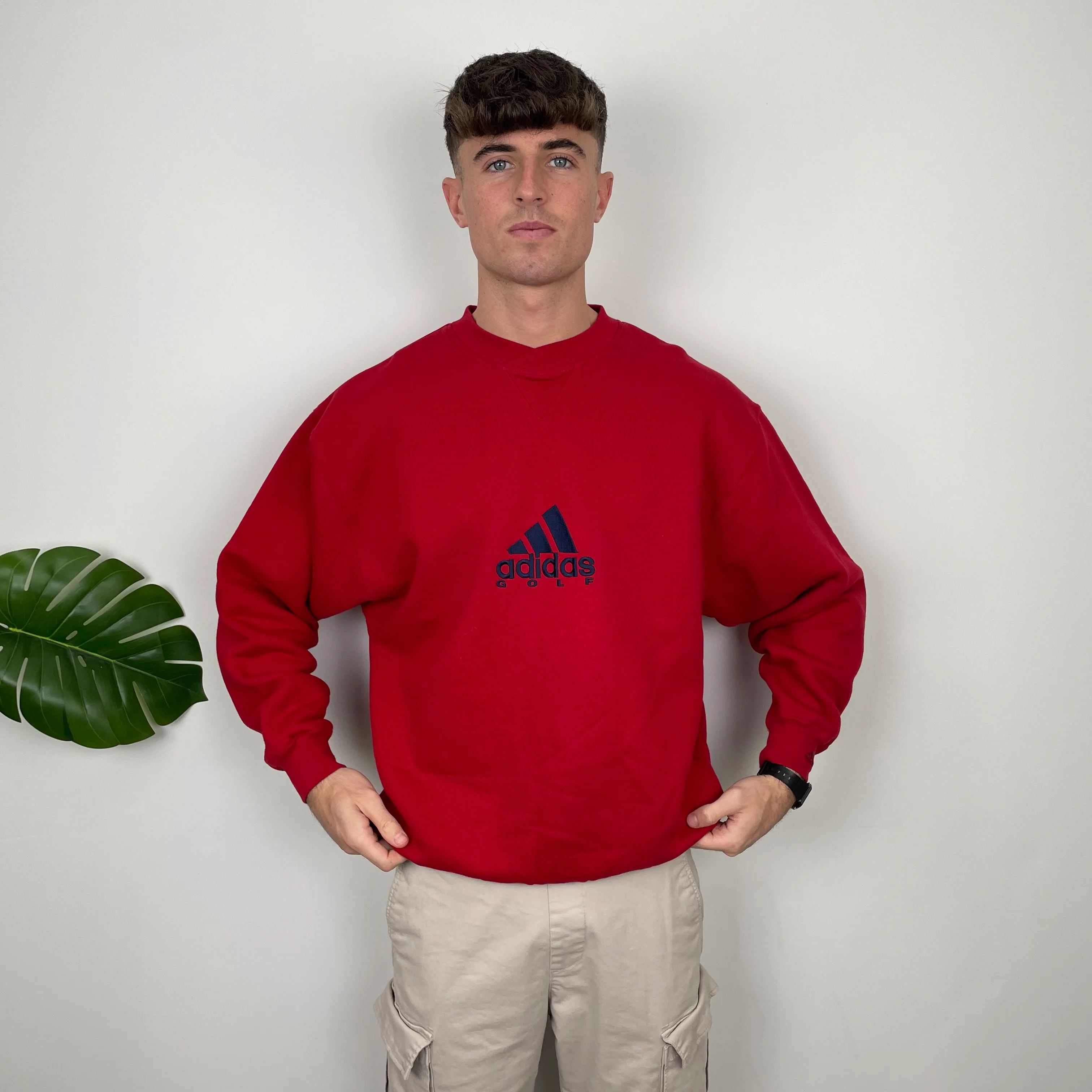 Adidas Golf RARE Red Embroidered Spell Out Sweatshirt (L) - Image 2