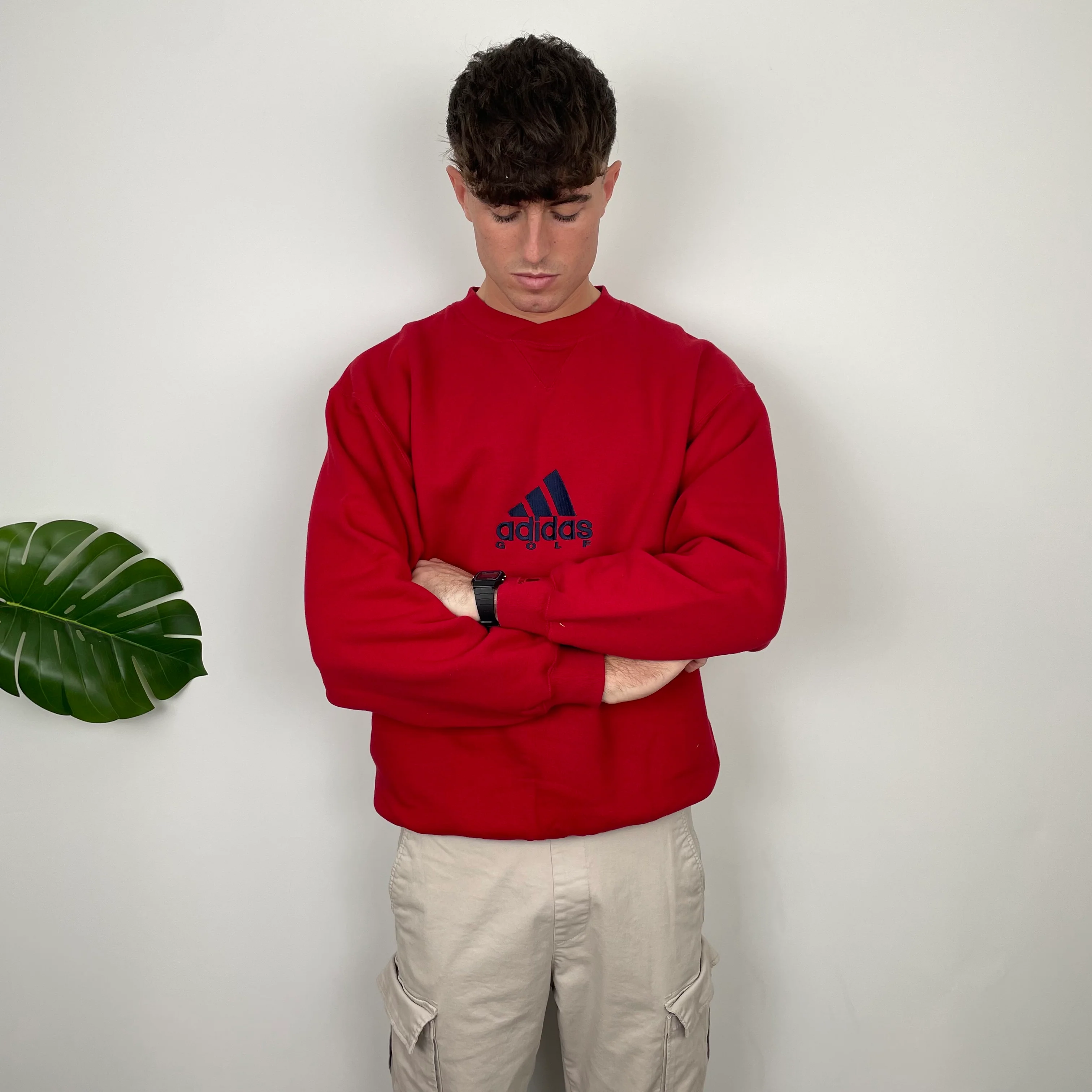 Adidas Golf RARE Red Embroidered Spell Out Sweatshirt (L) - Image 4