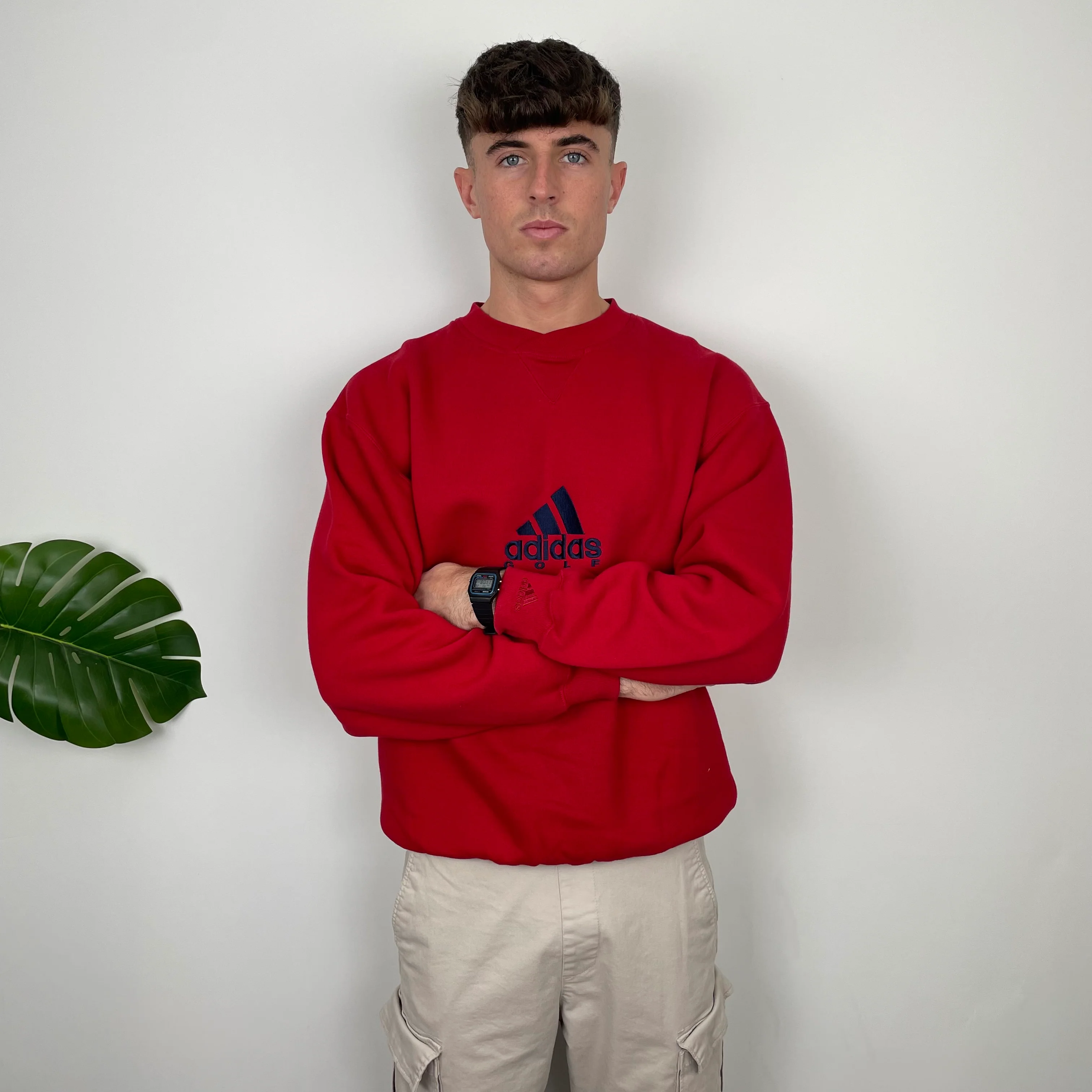 Adidas Golf RARE Red Embroidered Spell Out Sweatshirt (L) - Image 5