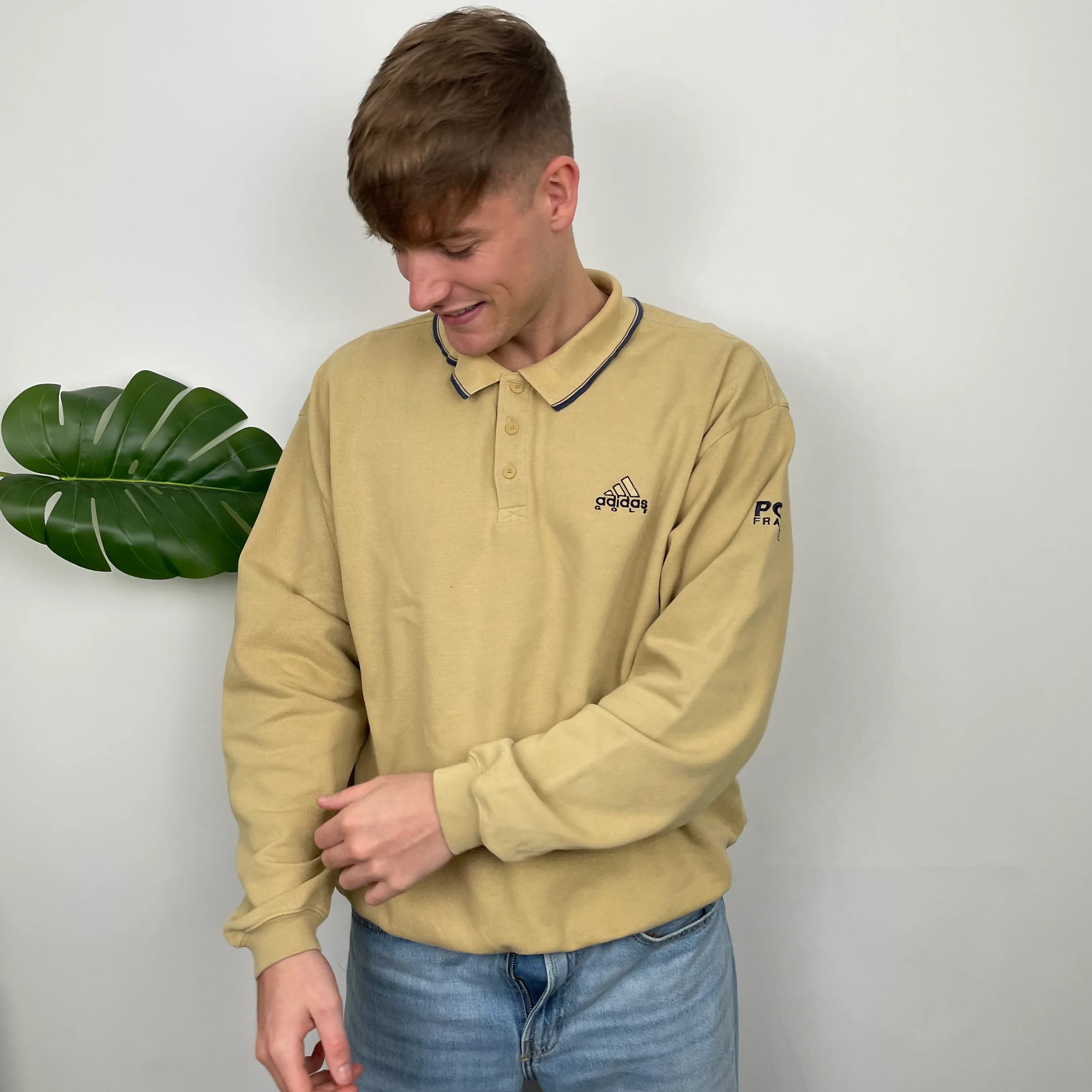 Adidas Golf RARE Tan Embroidered Spell Out Sweatshirt (L) - Image 3