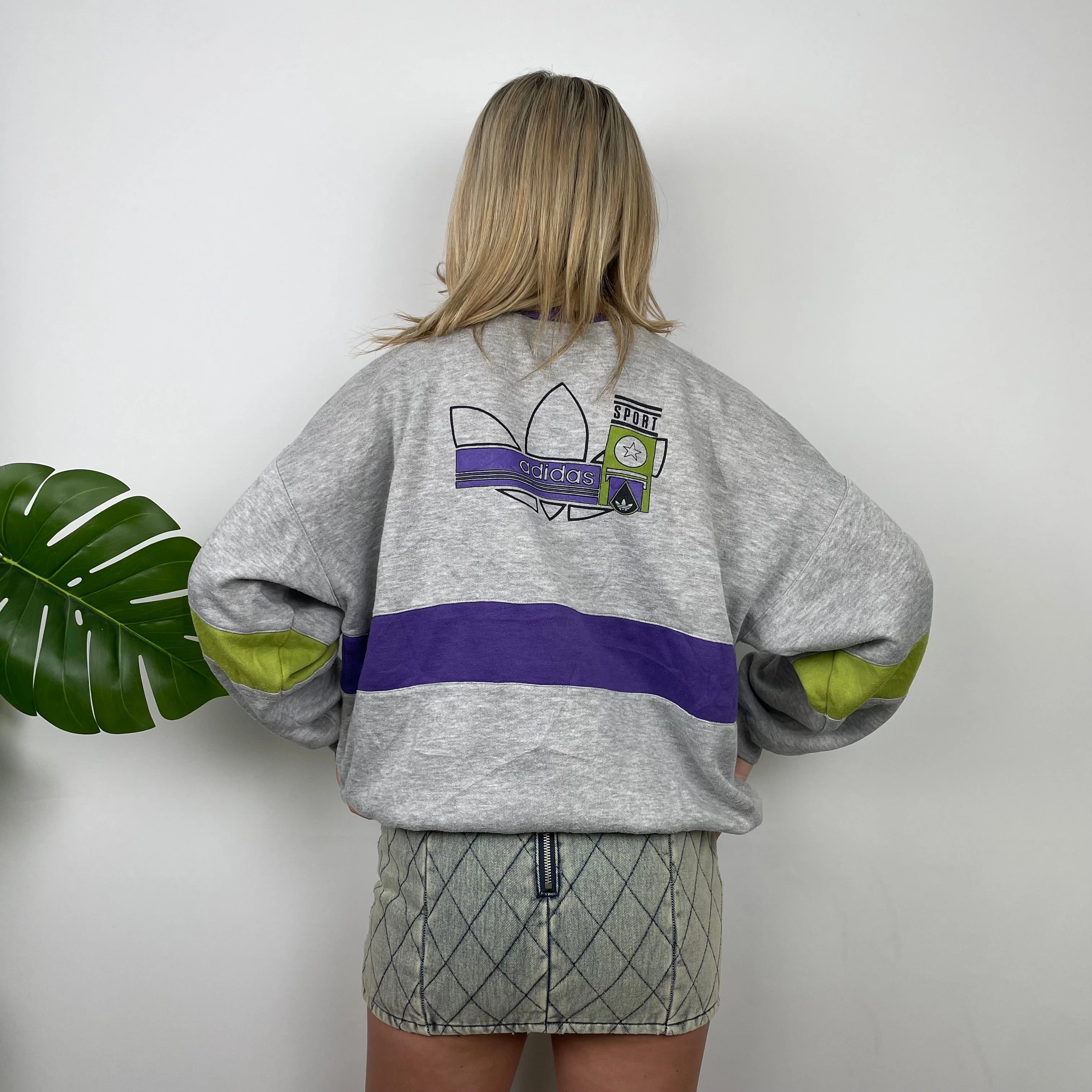 Adidas Grey Colour Block Sweatshirt (M) - Image 8