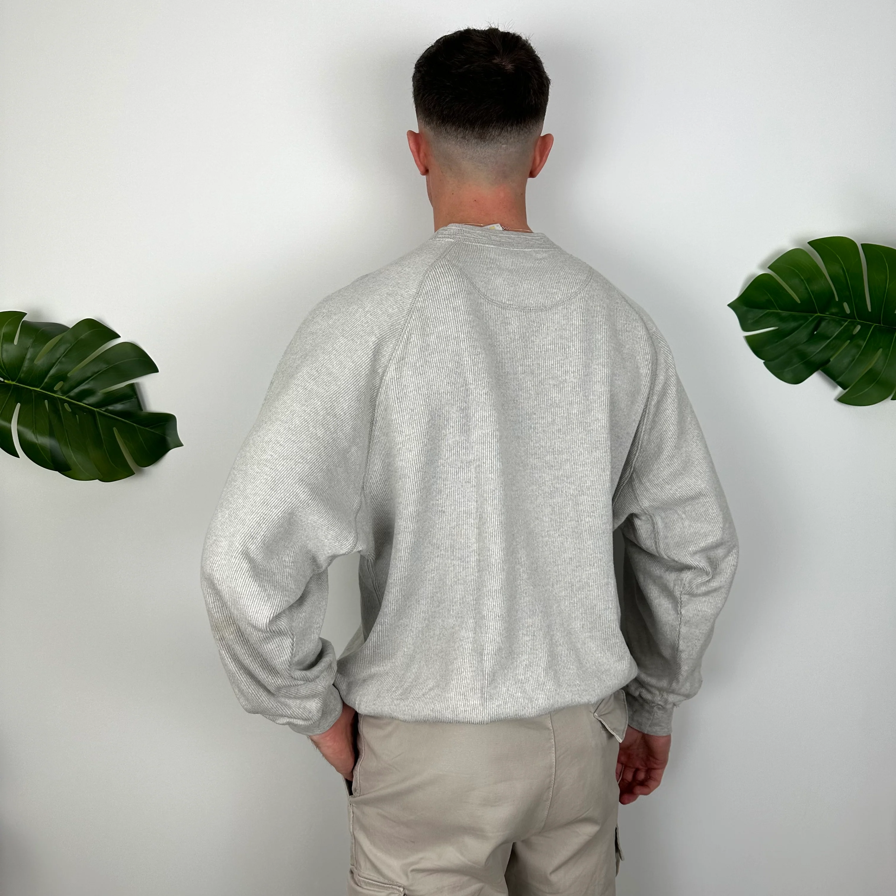 Adidas Grey Embroidered Spell Out Sweatshirt (M) - Image 5