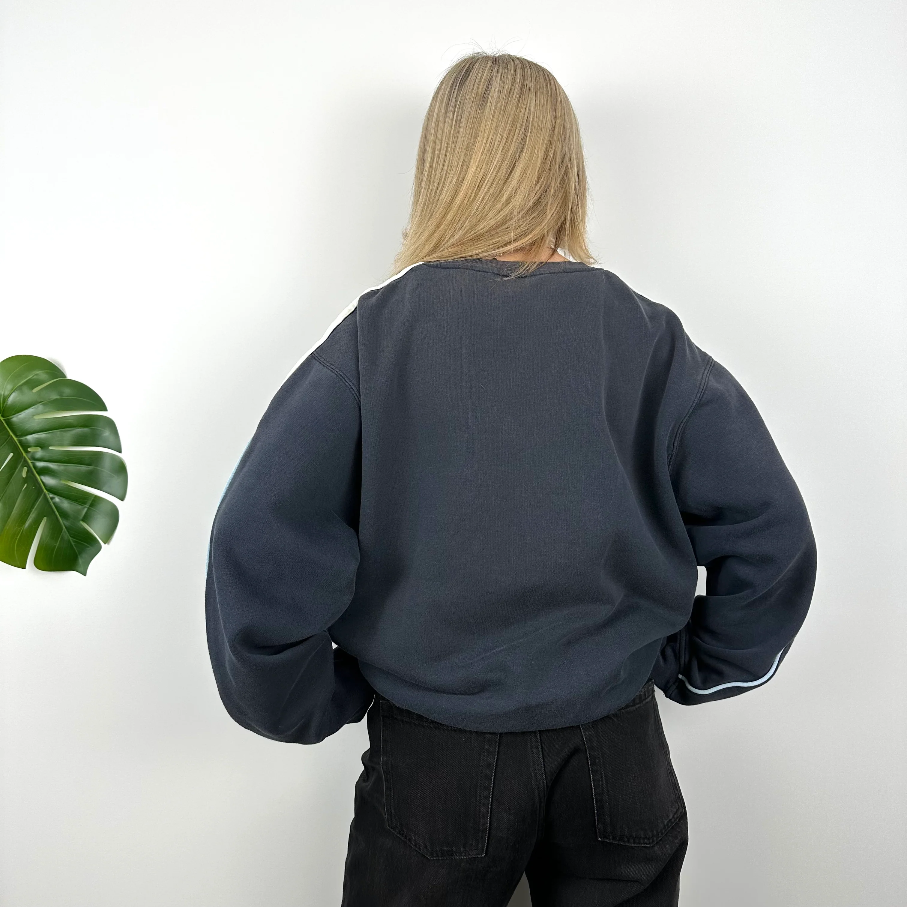 Adidas Navy Embroidered Spell Out Sweatshirt (L) - Image 5