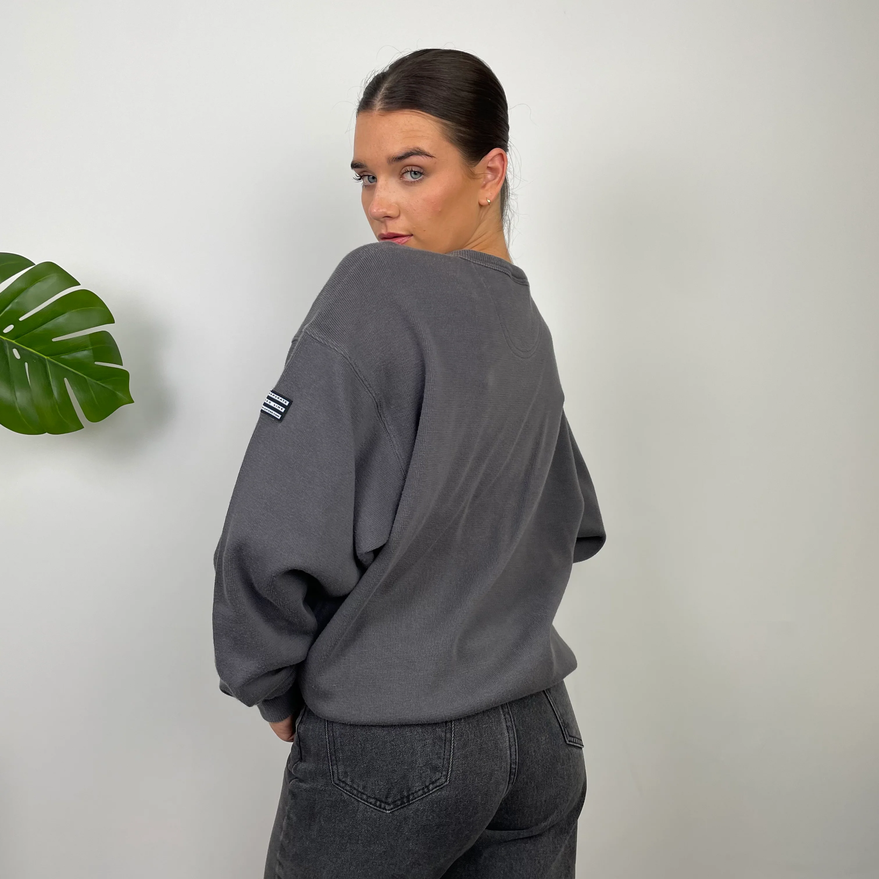 Adidas Grey Embroidered Spell Out Sweatshirt (L) - Image 8