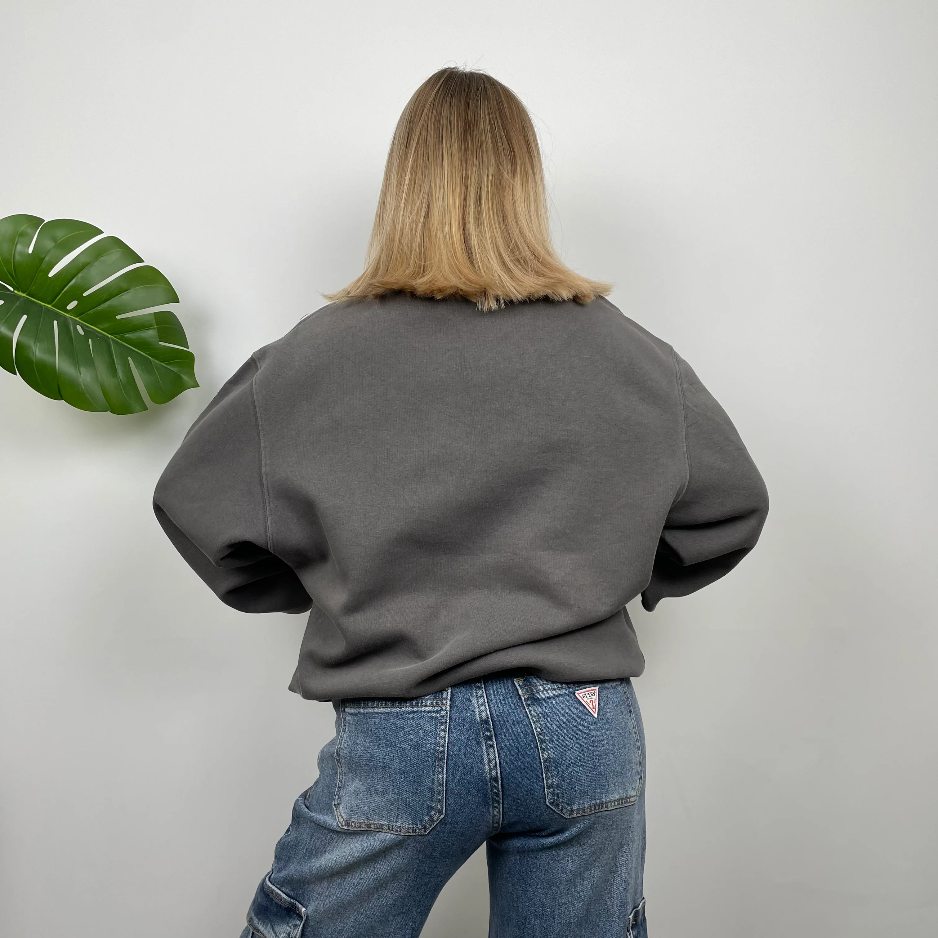 Adidas Grey Embroidered Spell Out Sweatshirt - Image 5