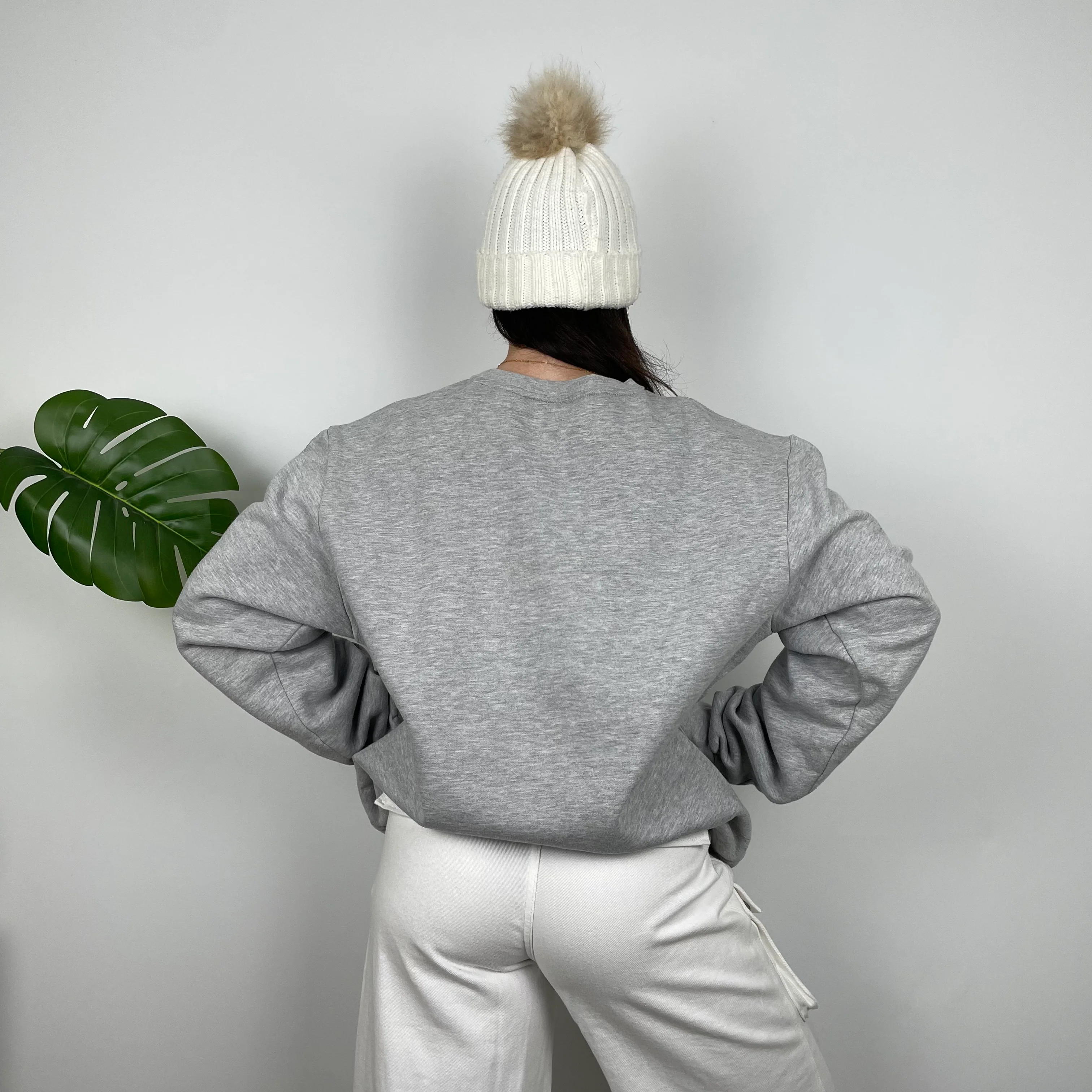 Adidas Grey Embroidered Spell Out Sweatshirt (L) - Image 7