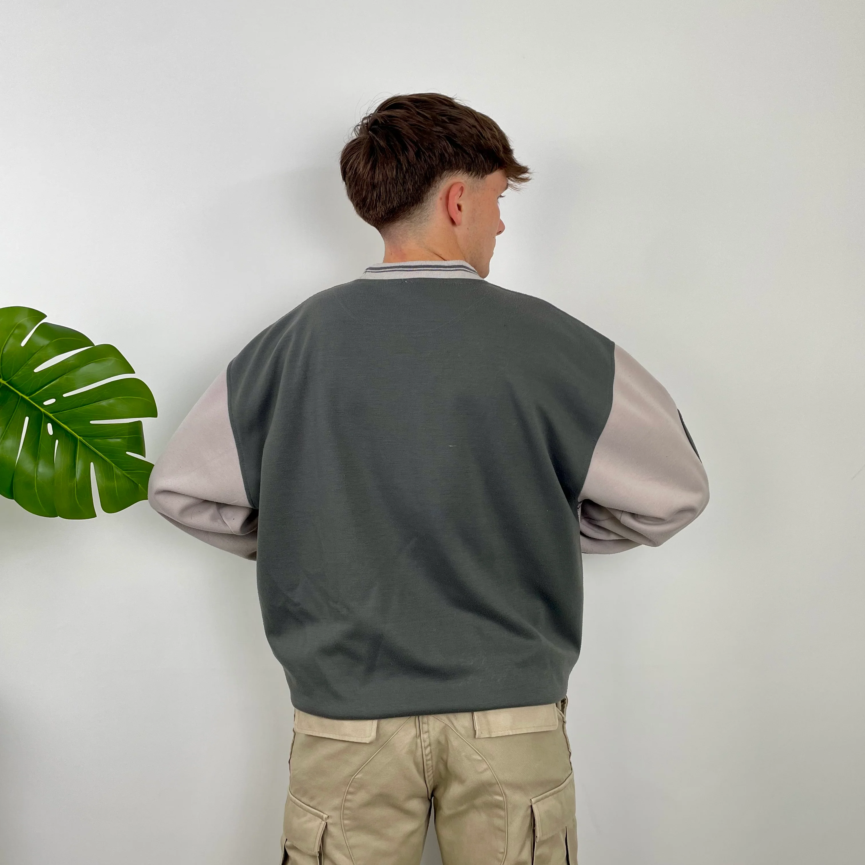 Adidas Grey Embroidered Spell Out Sweatshirt (L) - Image 5