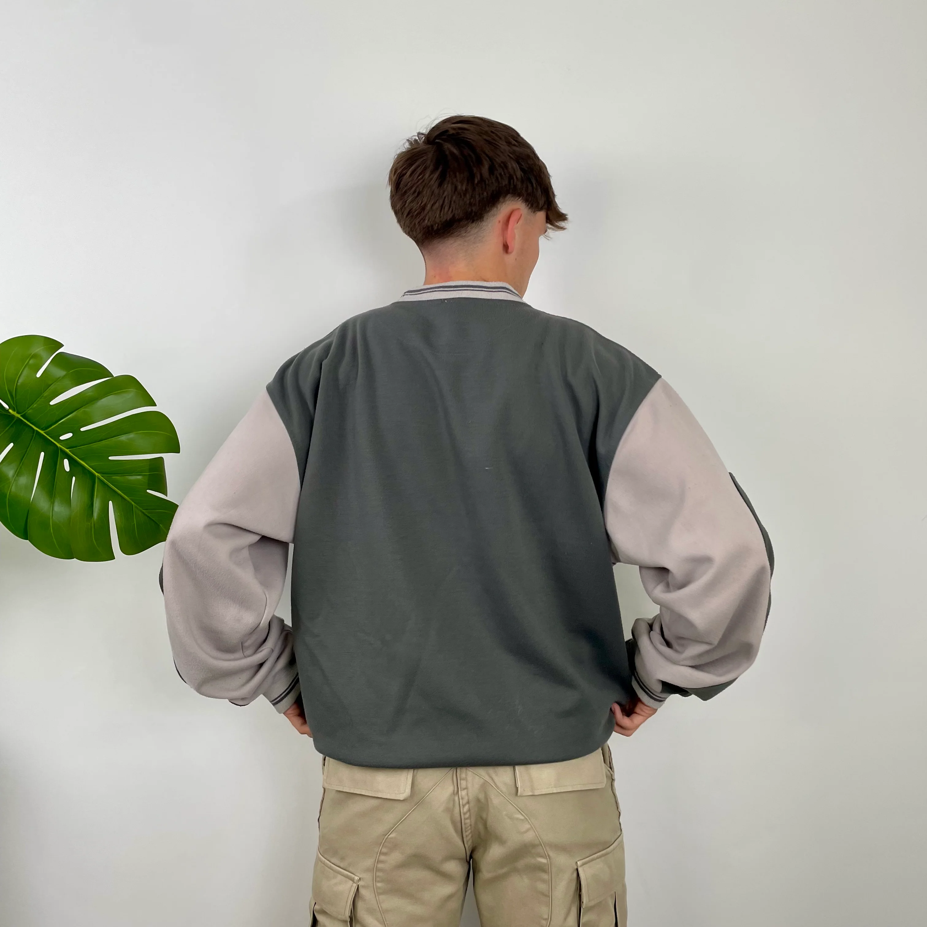 Adidas Grey Embroidered Spell Out Sweatshirt (L) - Image 6