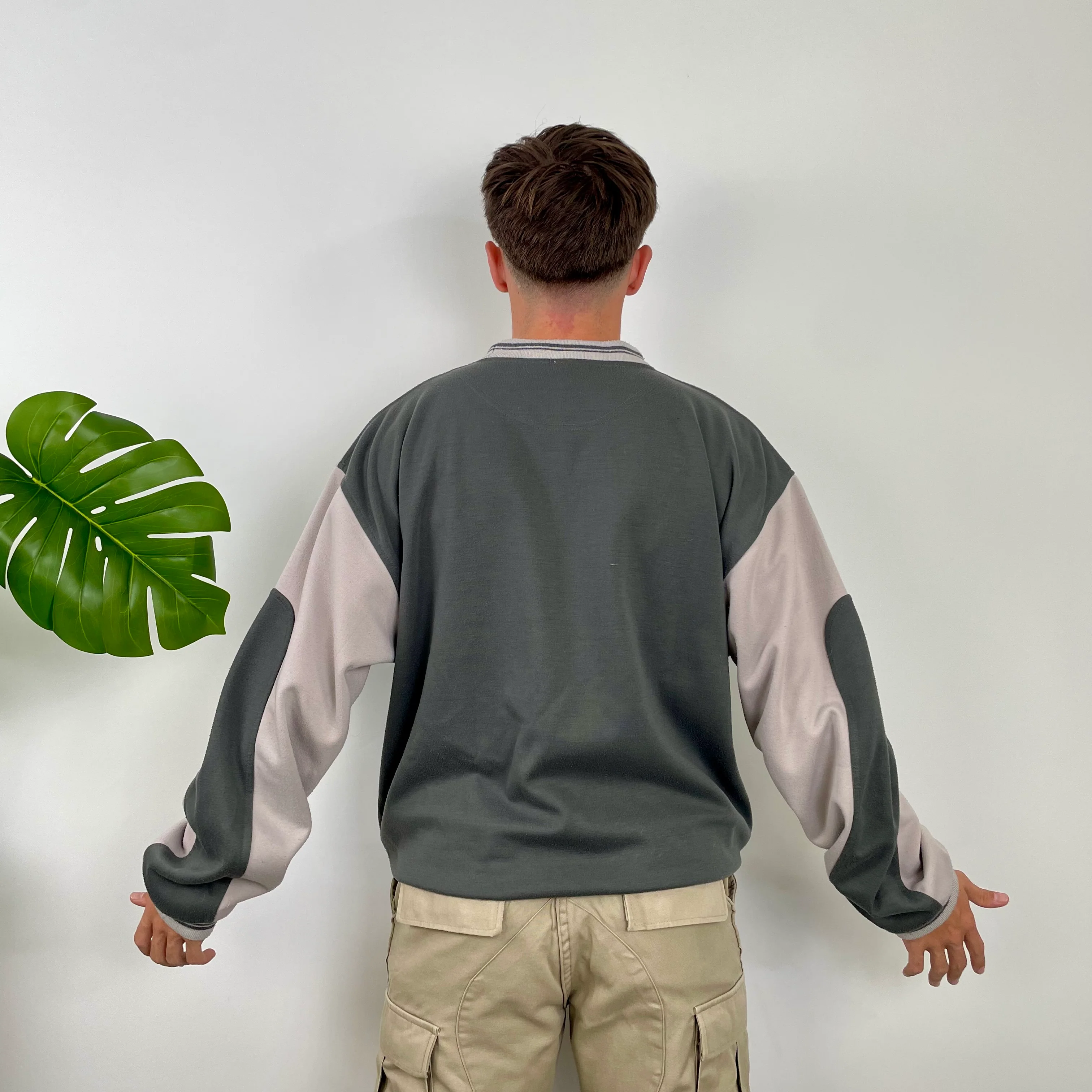 Adidas Grey Embroidered Spell Out Sweatshirt (L) - Image 7