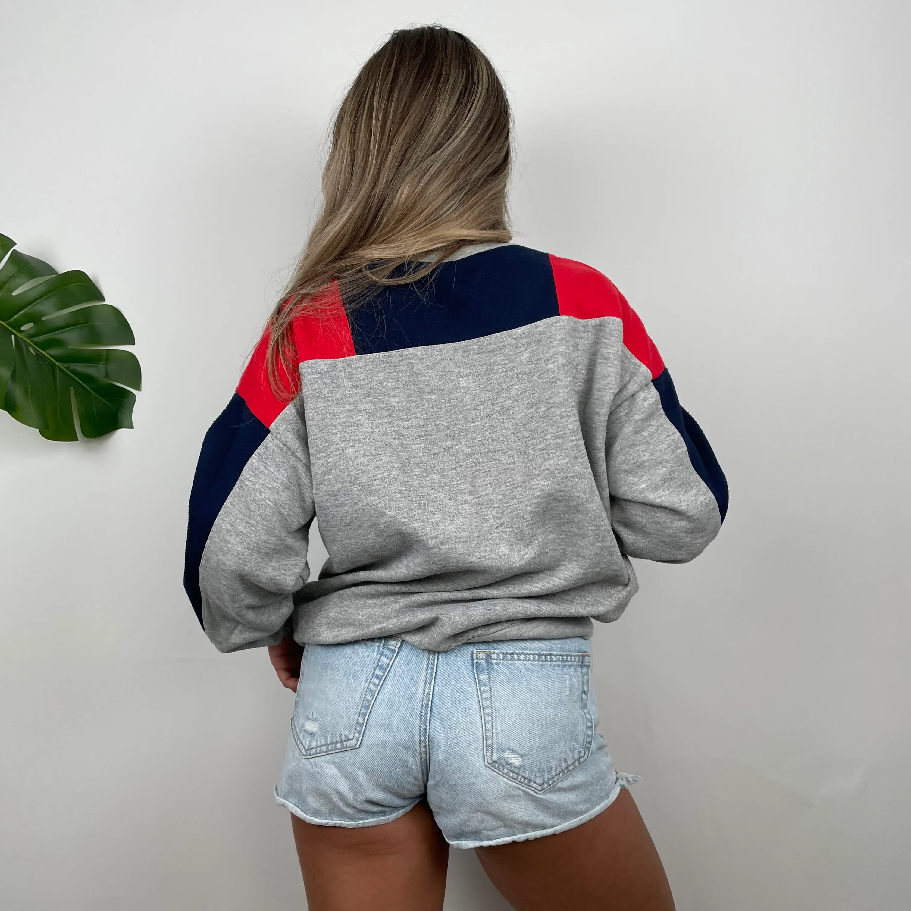 Adidas Grey Embroidered Spell Out Sweatshirt (M) - Image 7
