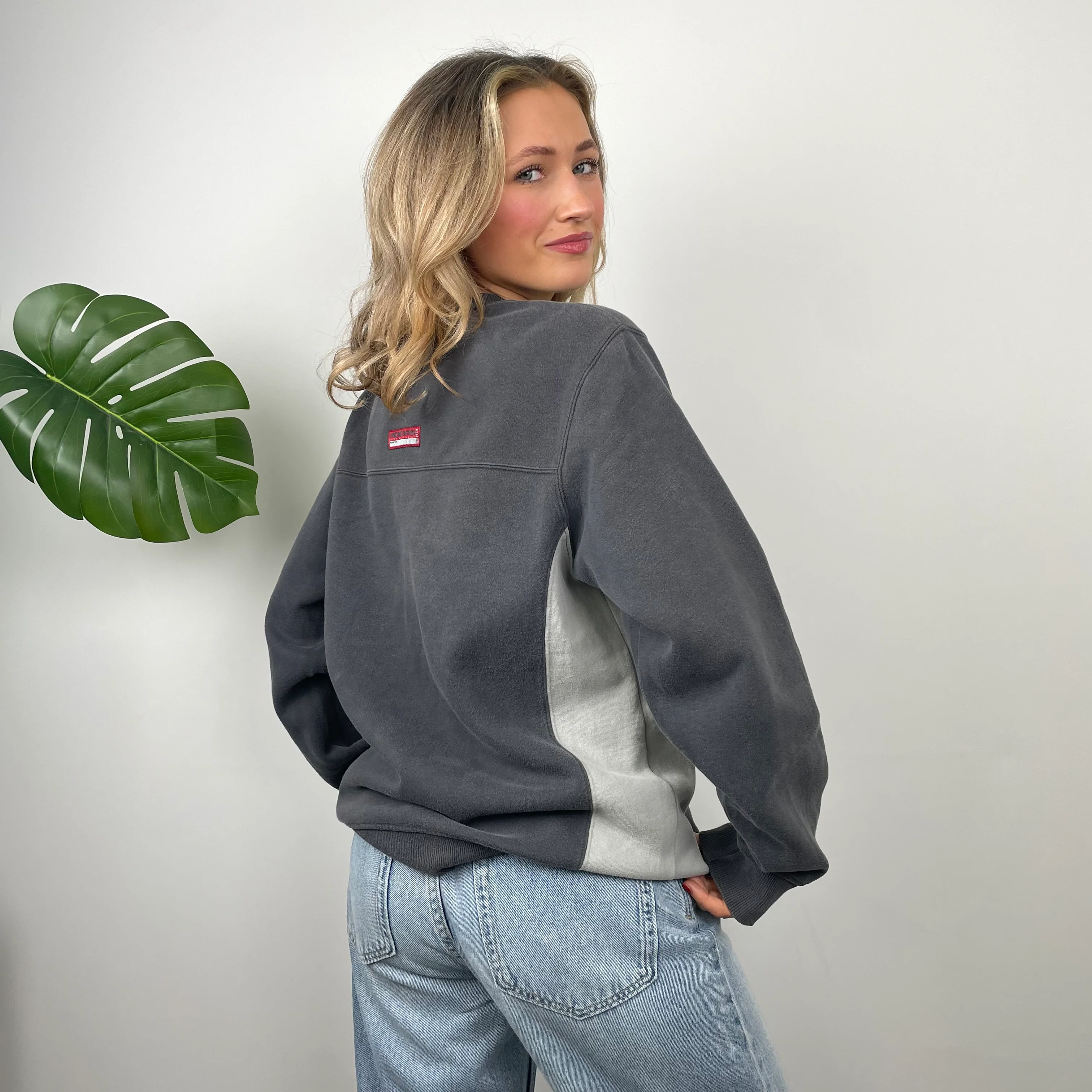Adidas Grey Embroidered Spell Out Sweatshirt (S) - Image 5