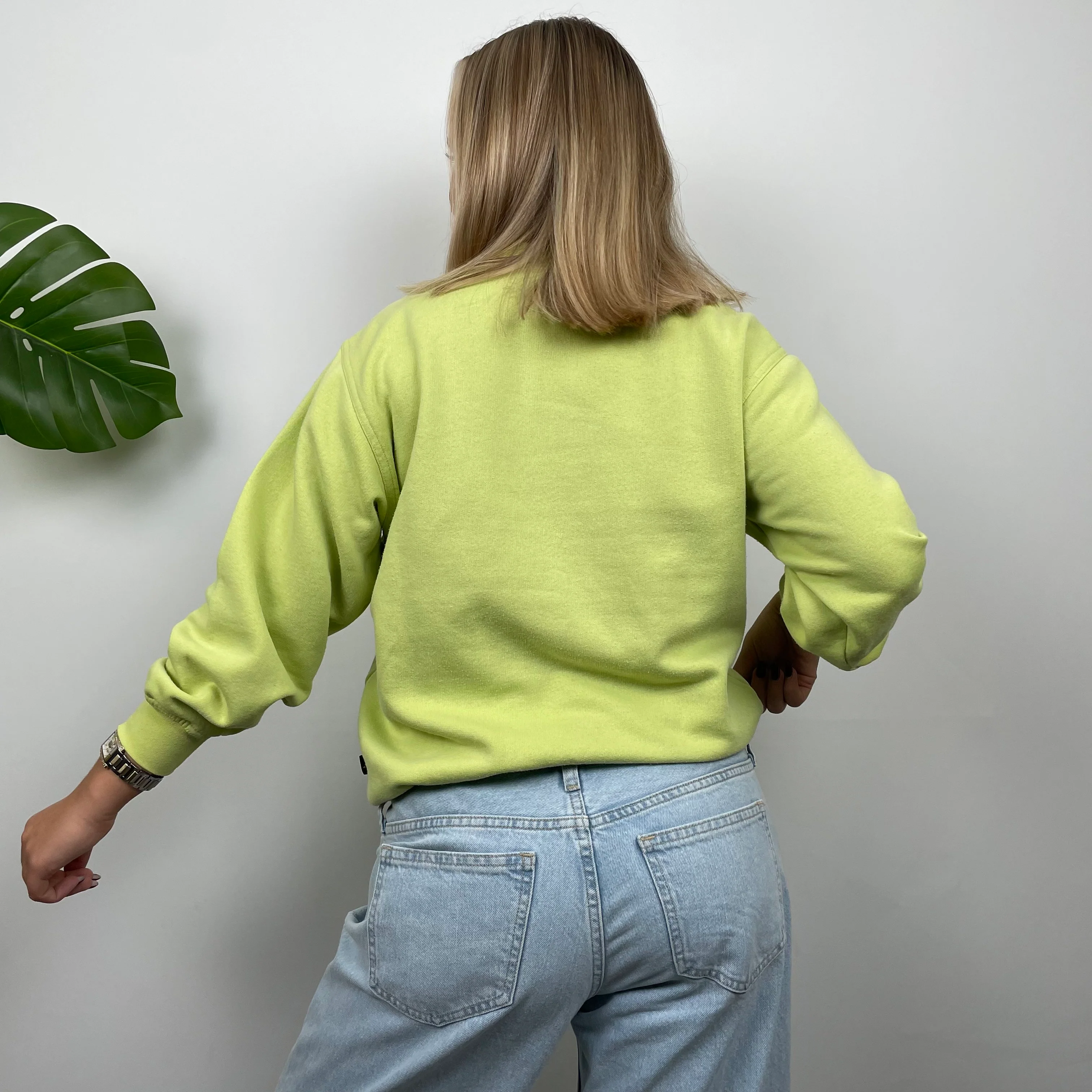 Adidas Lime Embroidered Spell Out Sweatshirt (S) - Image 6