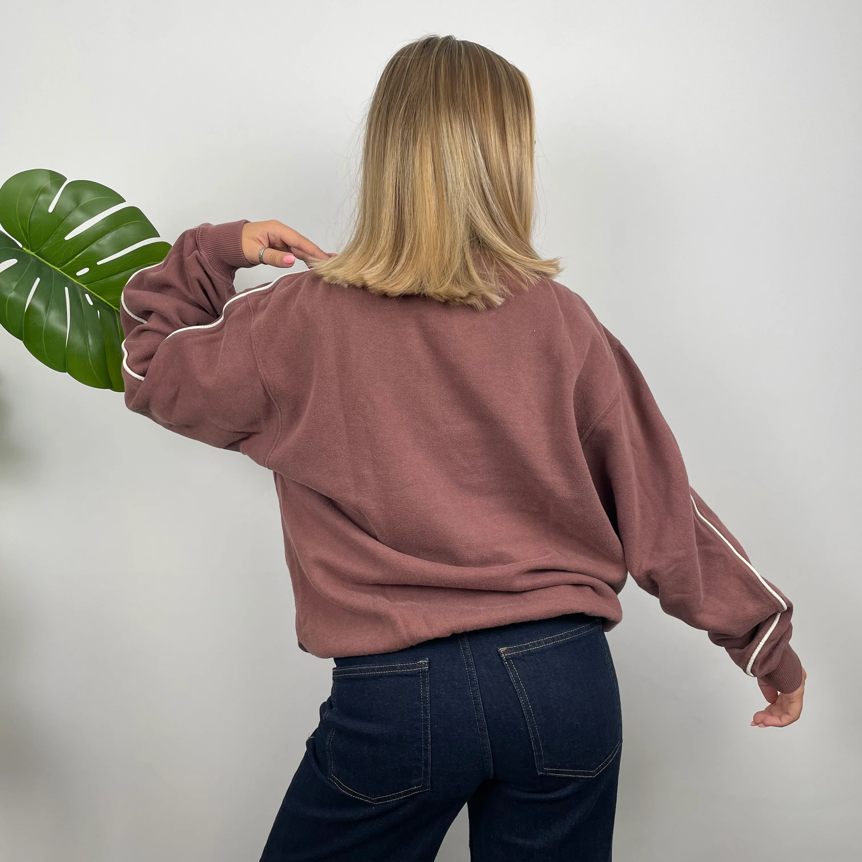 Adidas Maroon Embroidered Spell Out Sweatshirt (L) - Image 7