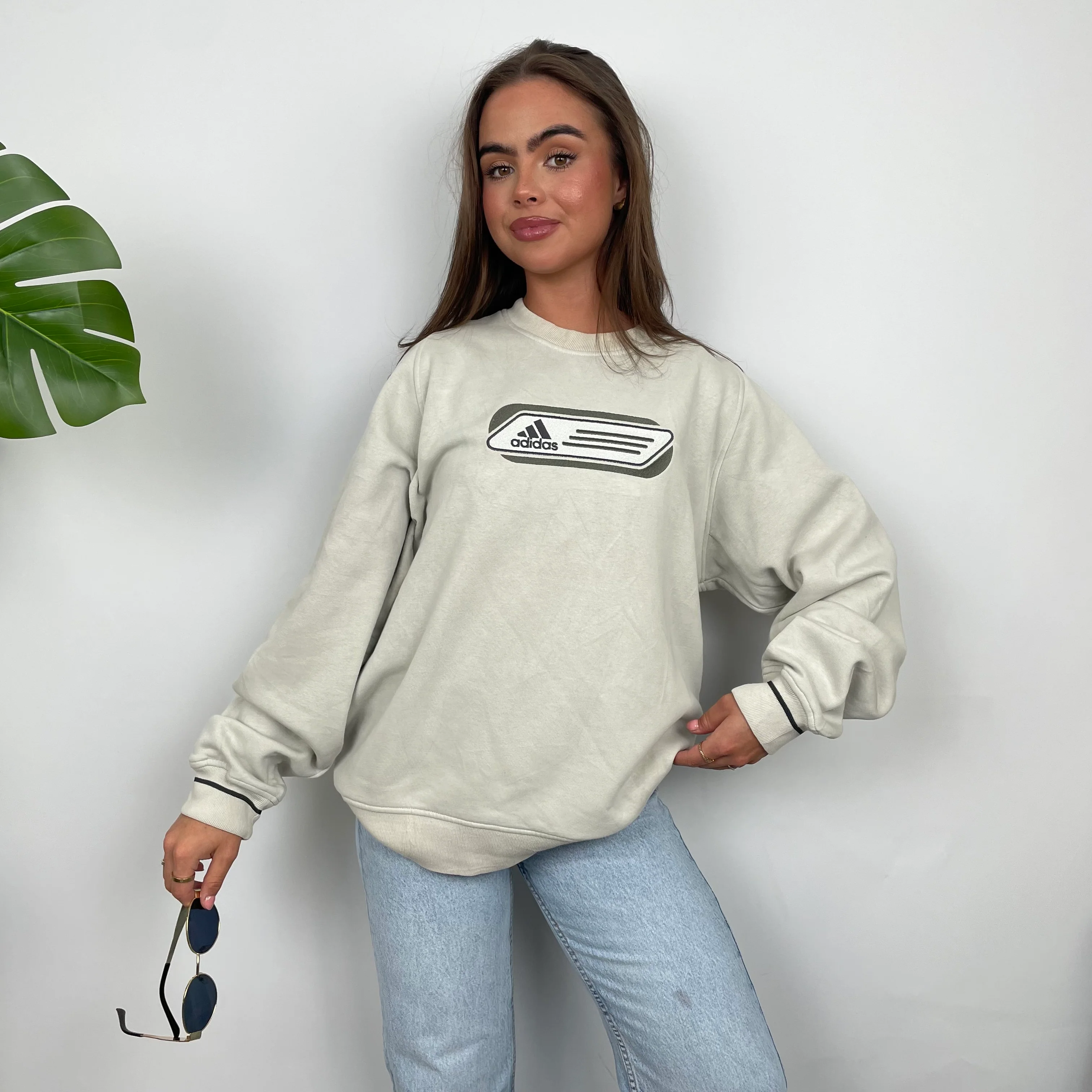 Adidas Mint Green Embroidered Spell Out Sweatshirt (M) - Image 6