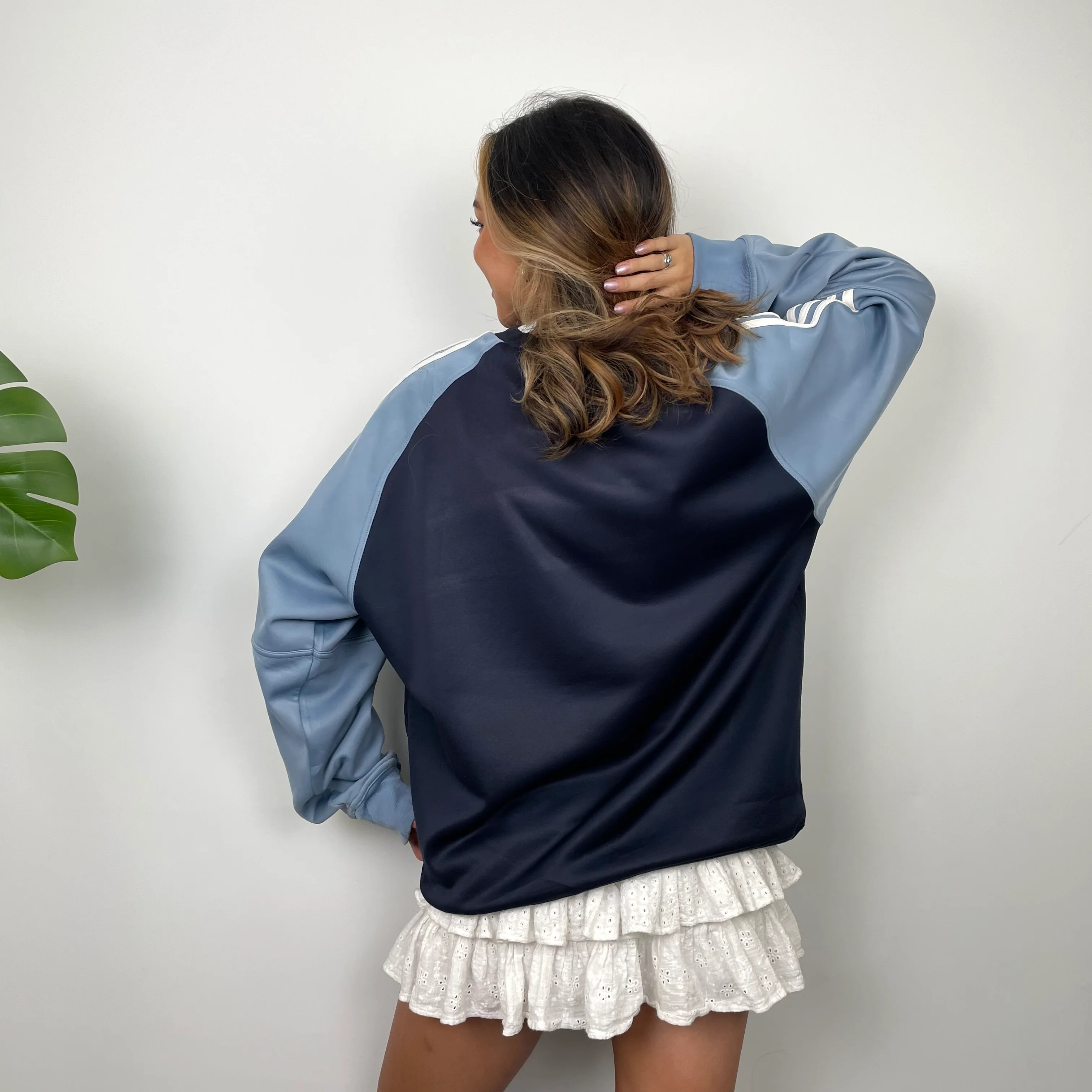 Adidas Navy Embroidered Spell Out Sweatshirt (L) - Image 6