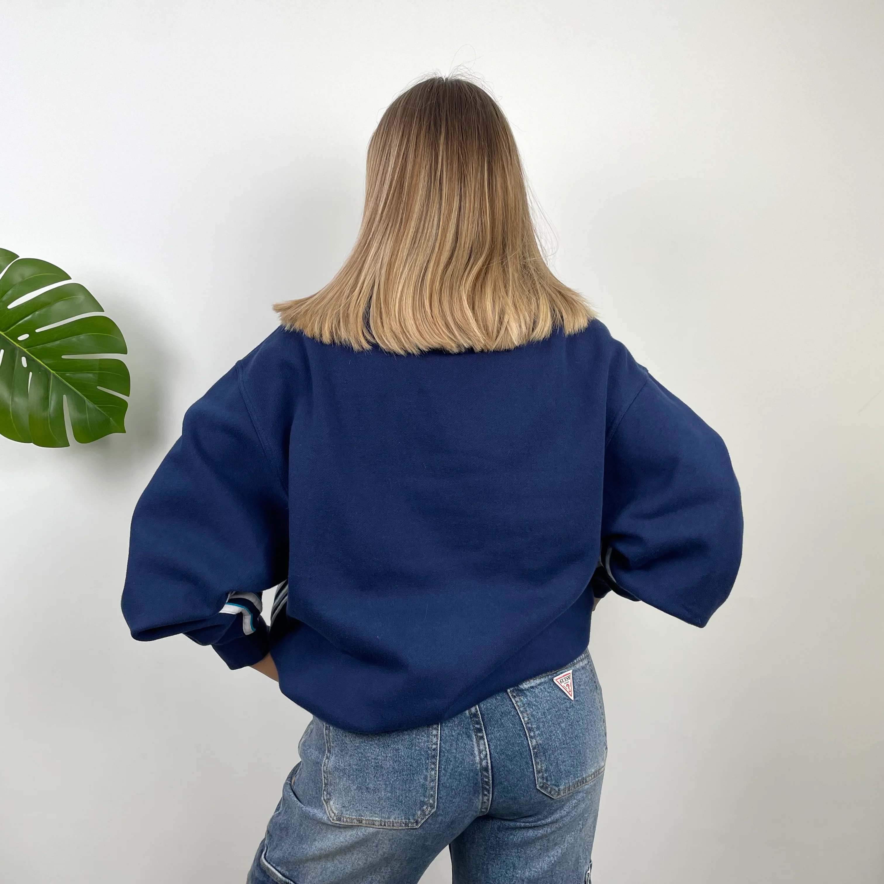 Adidas Navy Embroidered Spell Out Sweatshirt (L) - Image 5