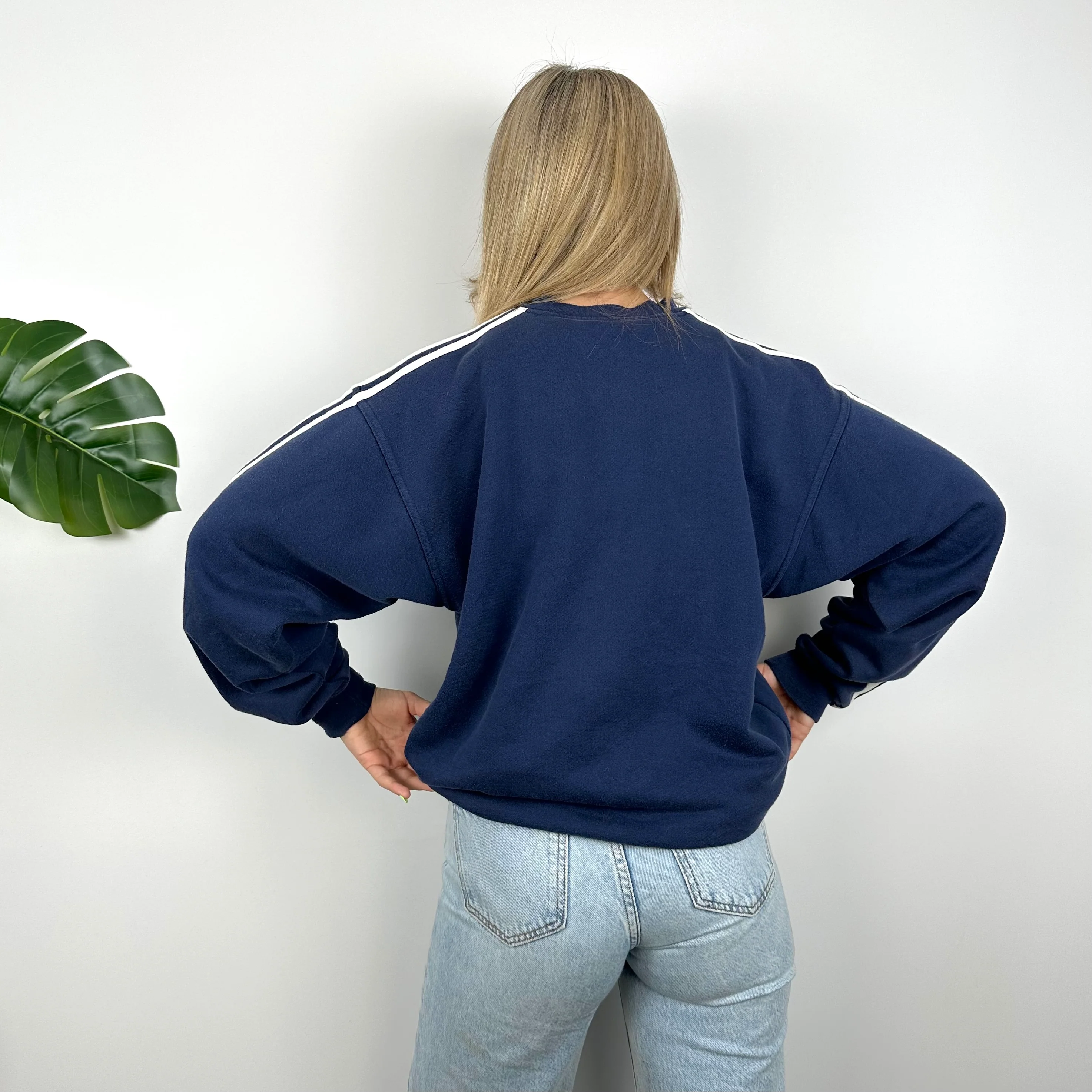 Adidas Navy Embroidered Spell Out Sweatshirt (L) - Image 6