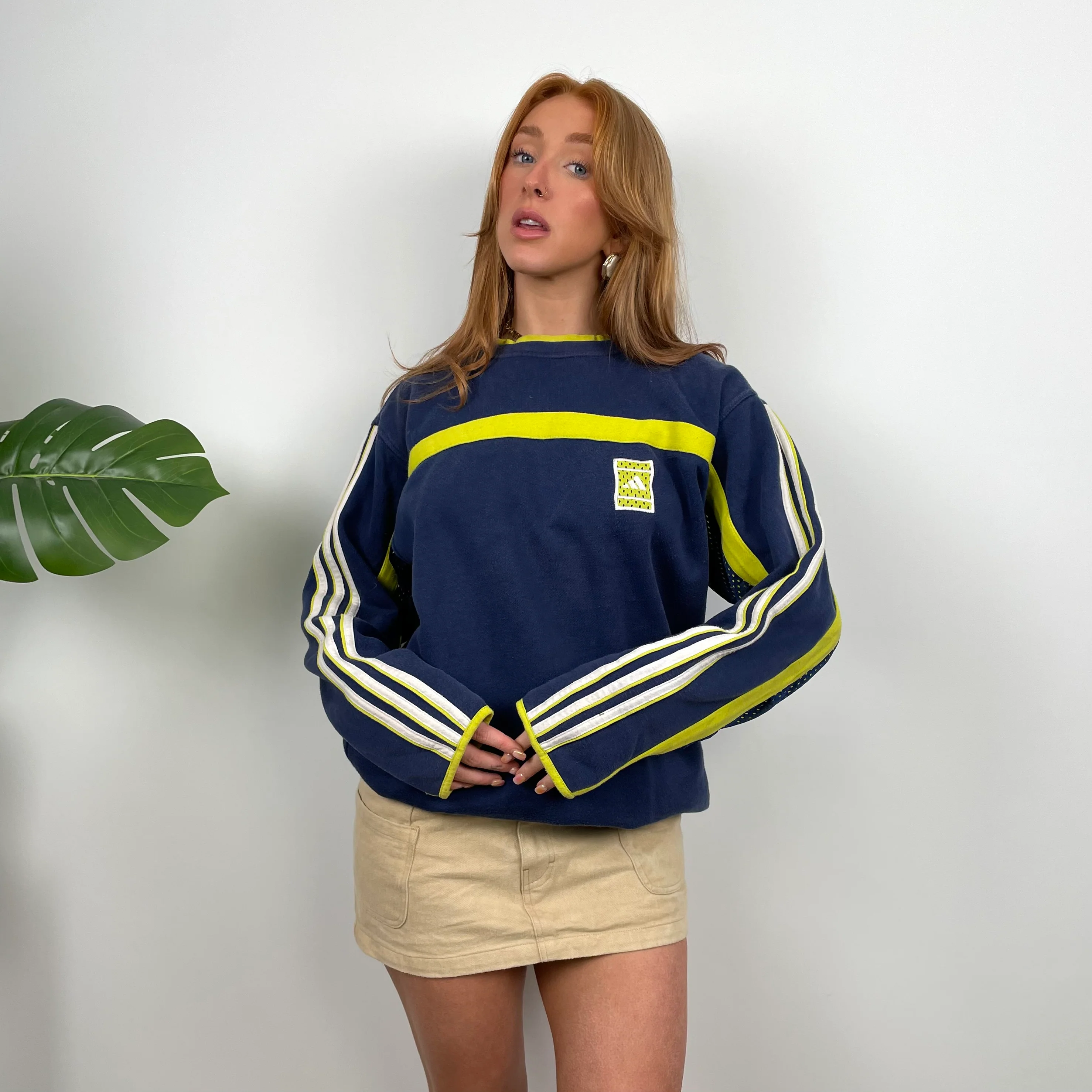 Adidas Navy Embroidered Spell Out Sweatshirt (M) - Image 2
