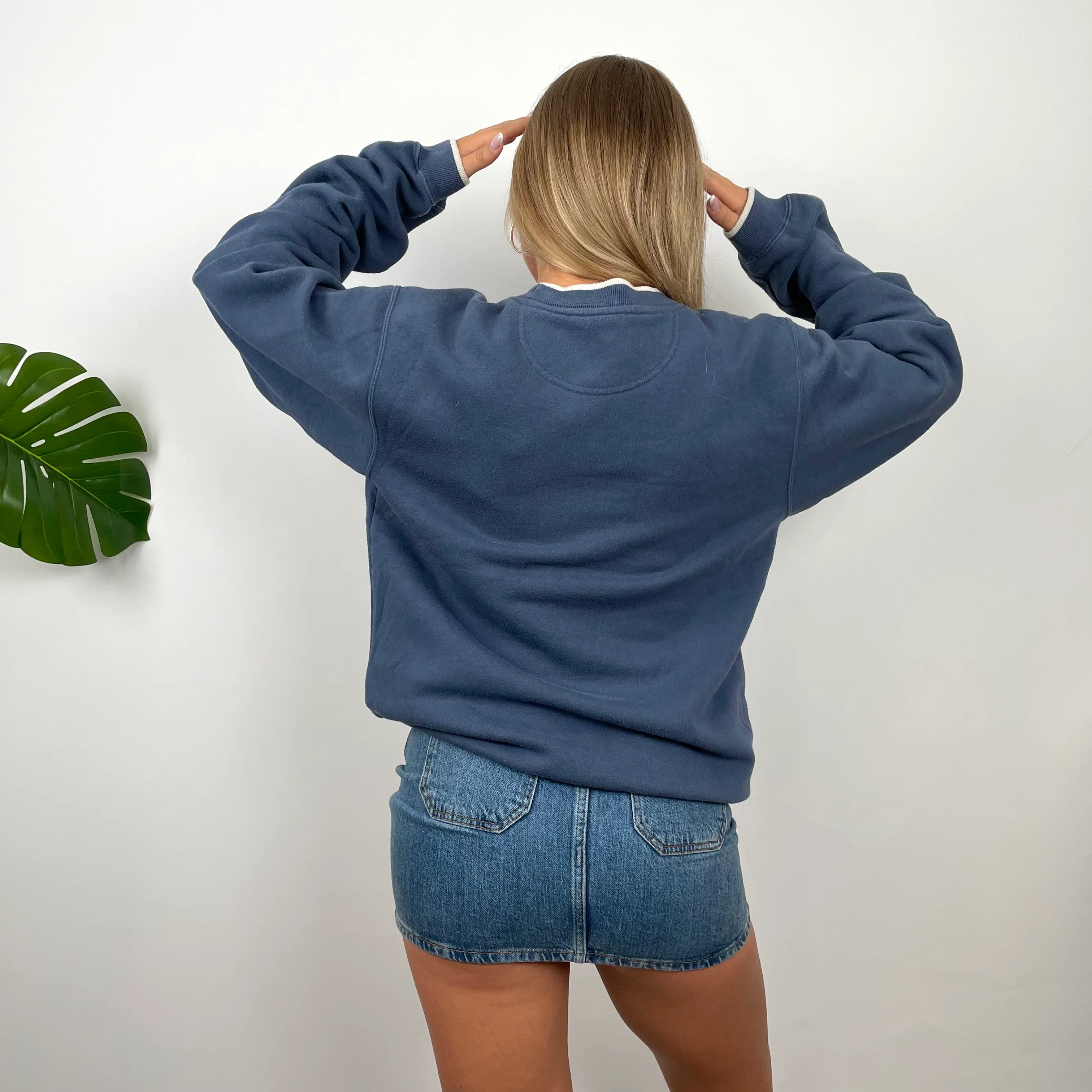 Adidas Navy Embroidered Spell Out Sweatshirt (L) - Image 4