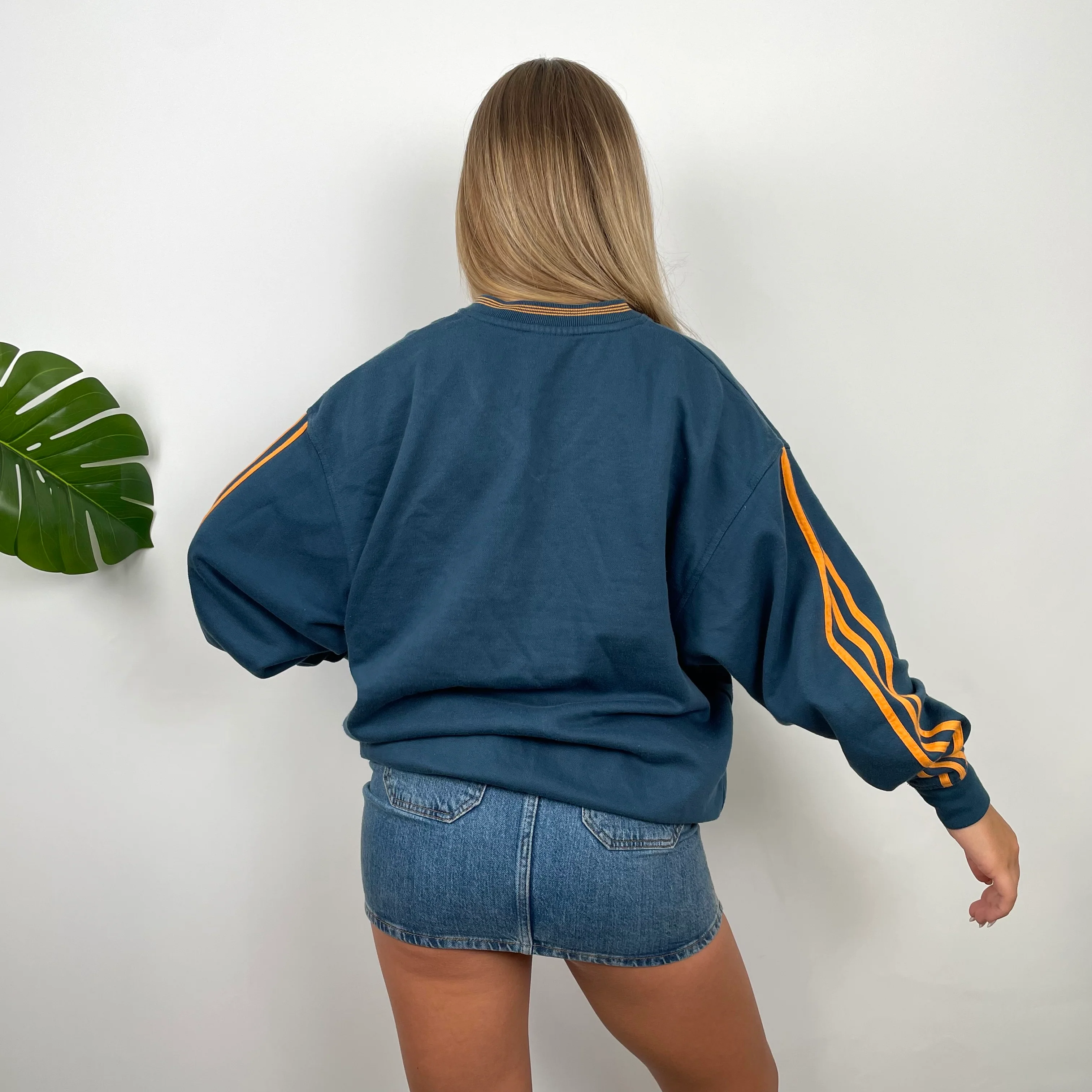 Adidas Navy Embroidered Spell Out Sweatshirt (L) - Image 6