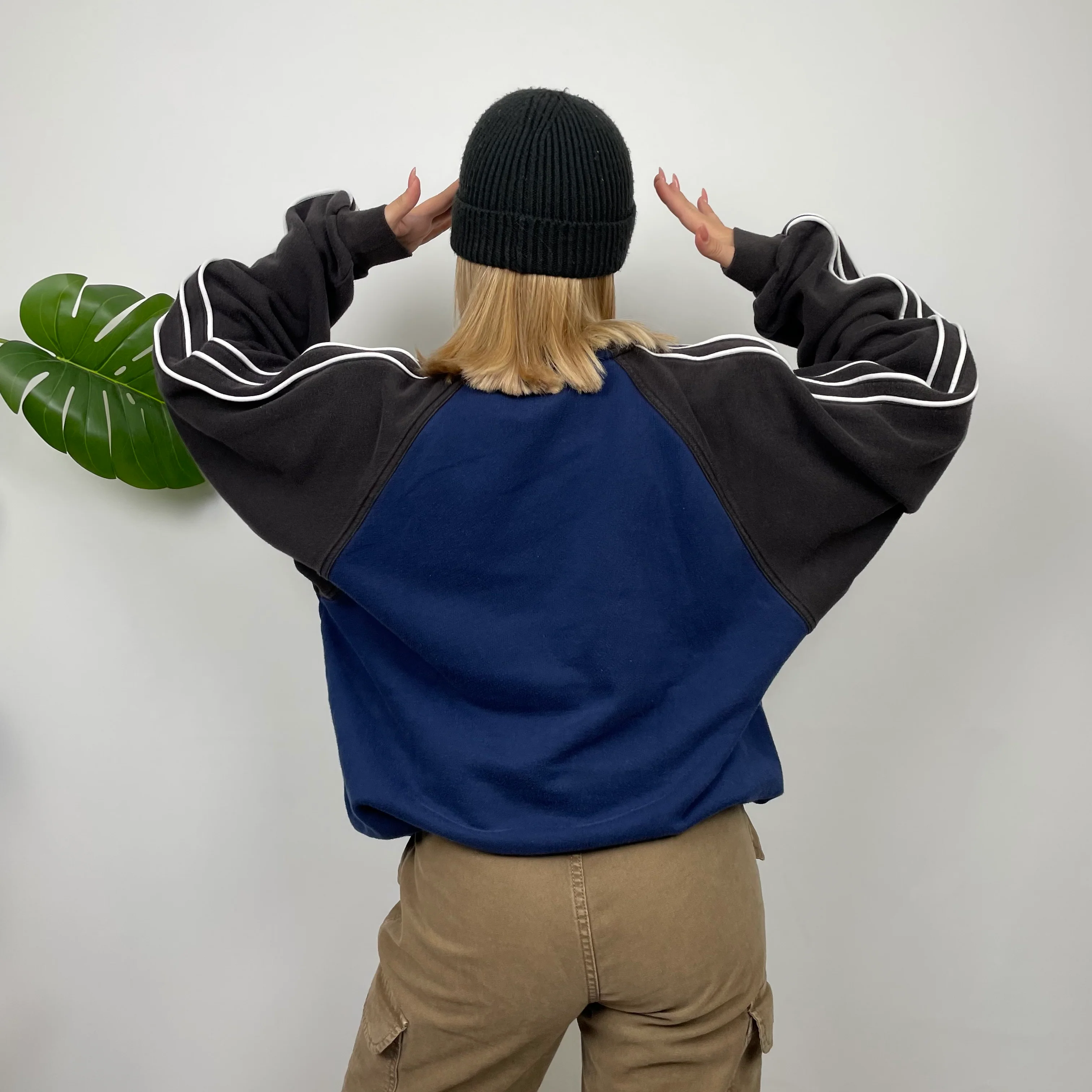 Adidas Navy Embroidered Spell Out Sweatshirt (L) - Image 8
