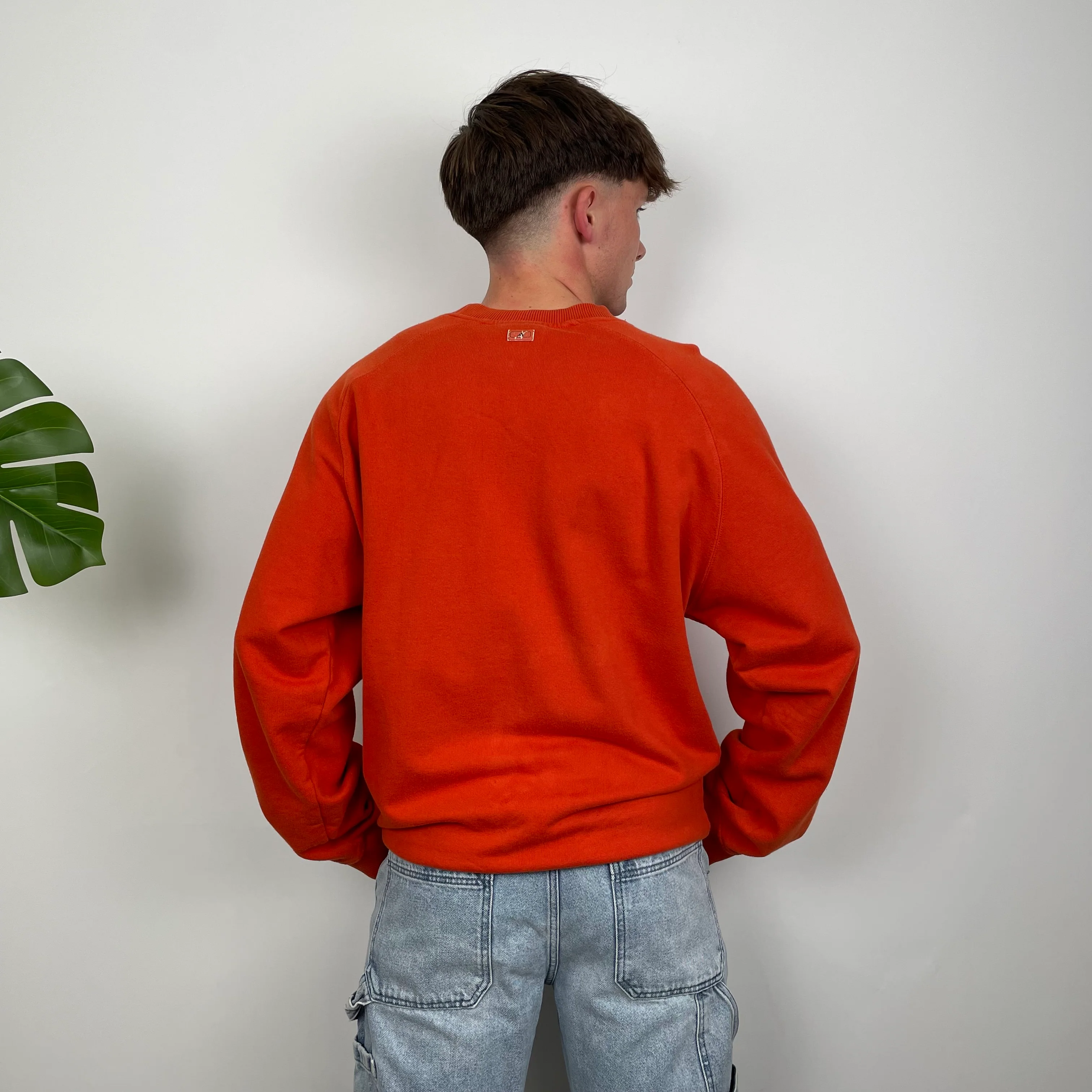 Adidas Orange Embroidered Spell Out Sweatshirt (XL) - Image 6