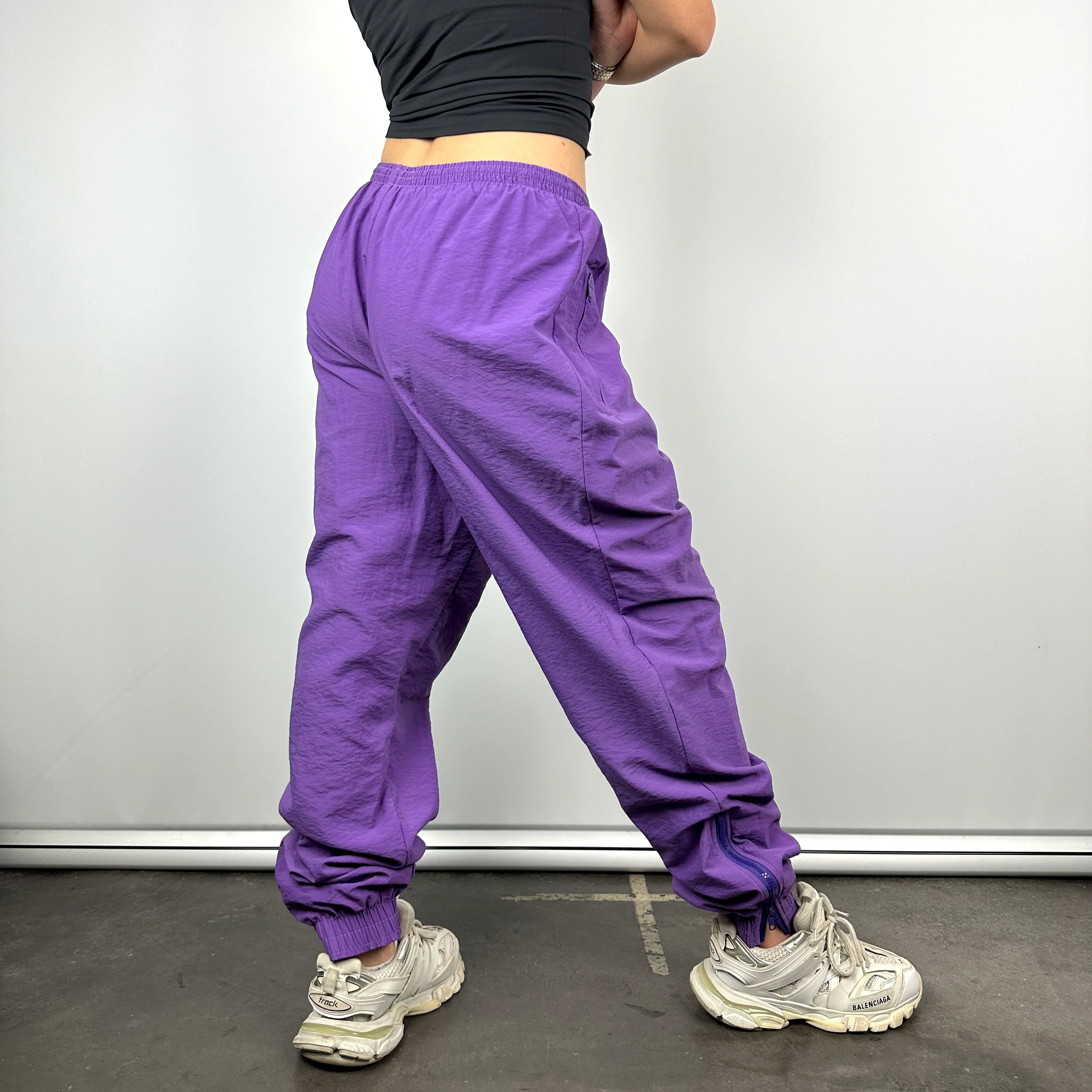 Adidas Purple Embroidered Spell Out Track Pants (L) - Image 3