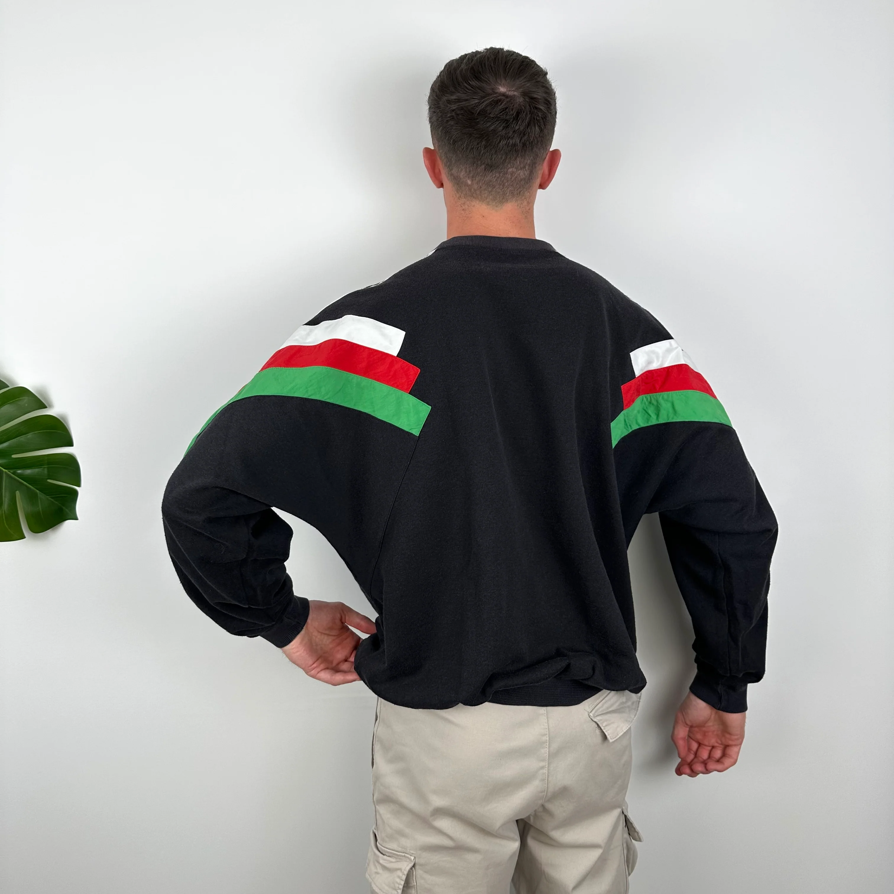 Adidas RARE Black Embroidered Spell Out Sweatshirt (M) - Image 5