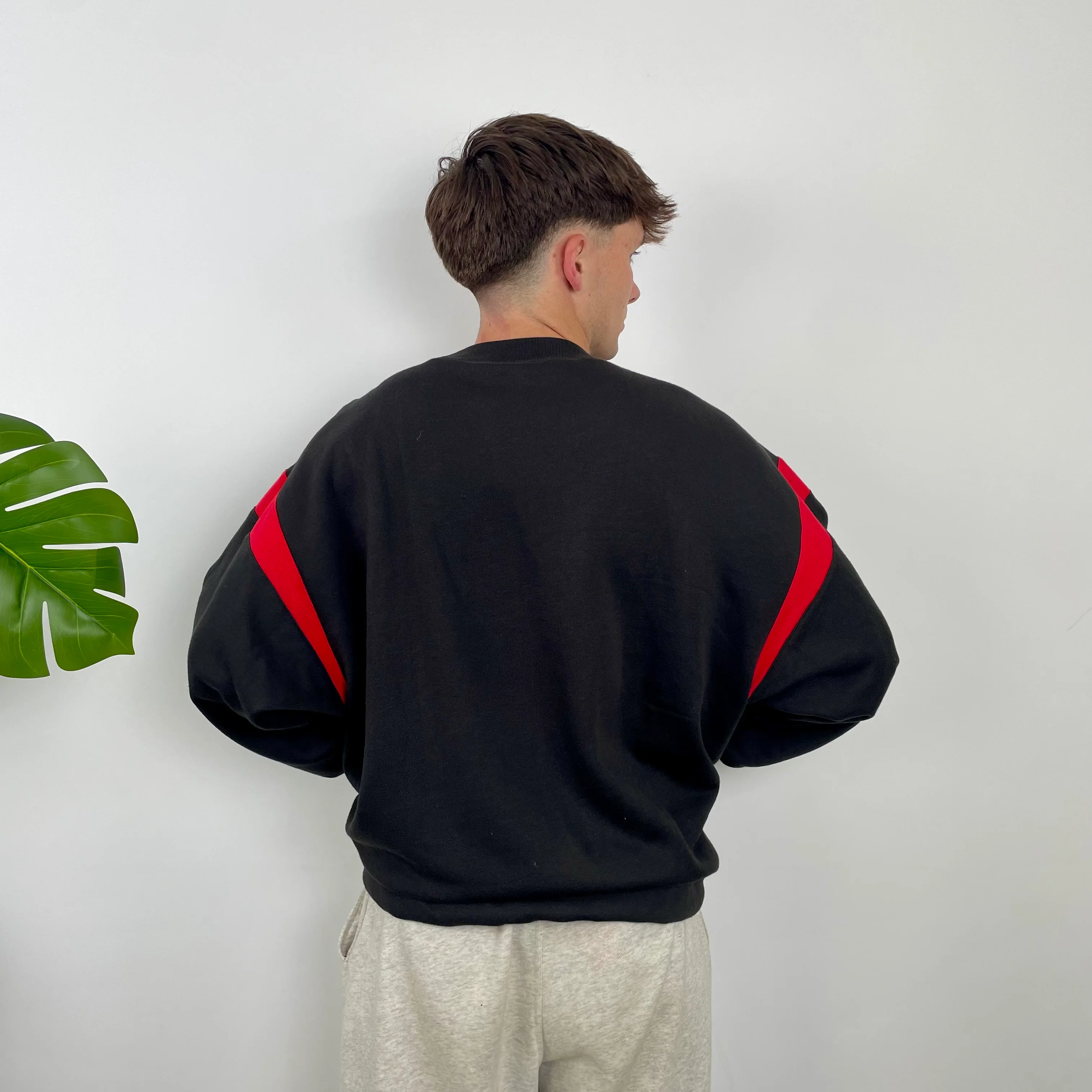 Adidas RARE Black Embroidered Spell Out Sweatshirt (XL) - Image 6