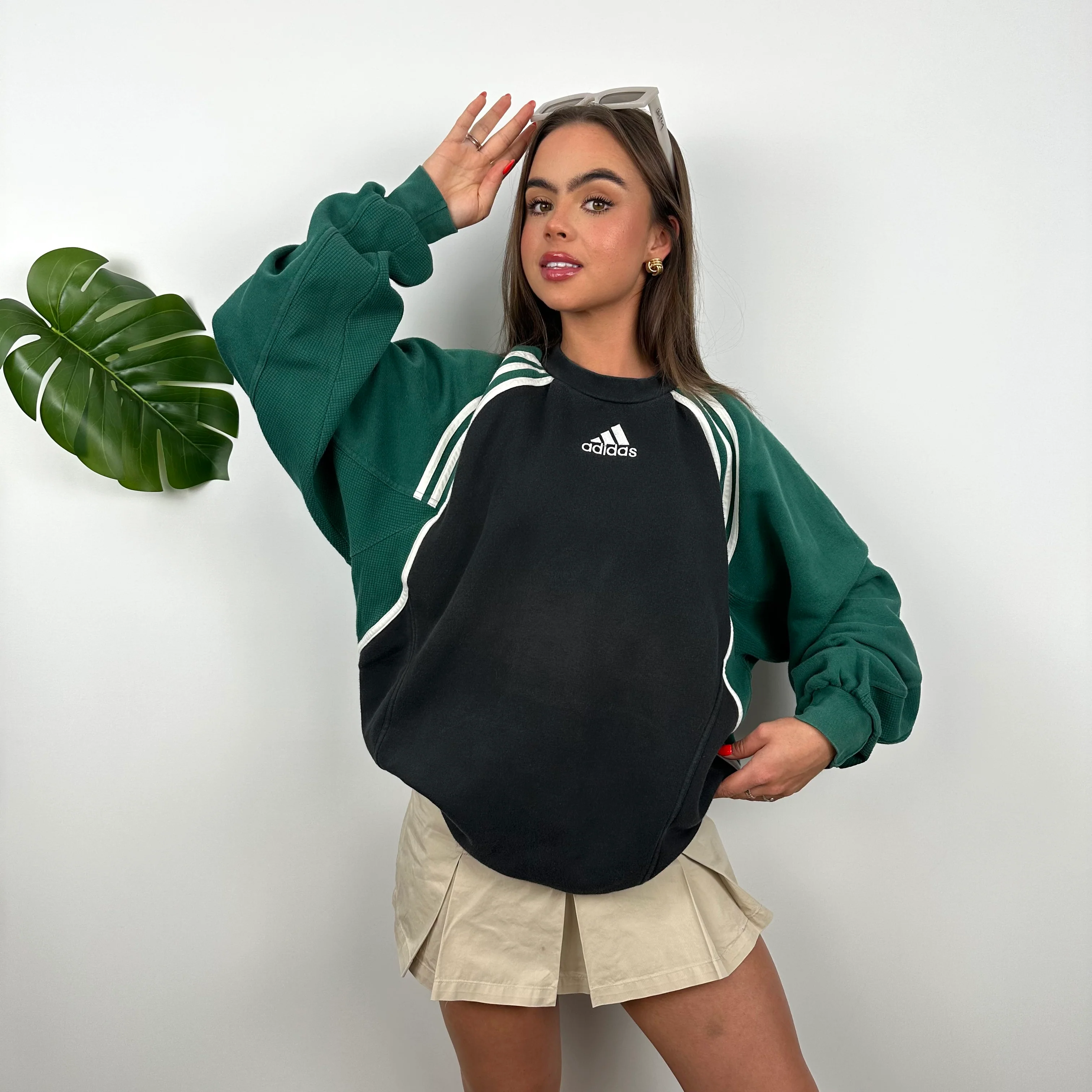 Adidas RARE Colour Block Embroidered Spell Out Sweatshirt (L) - Image 2