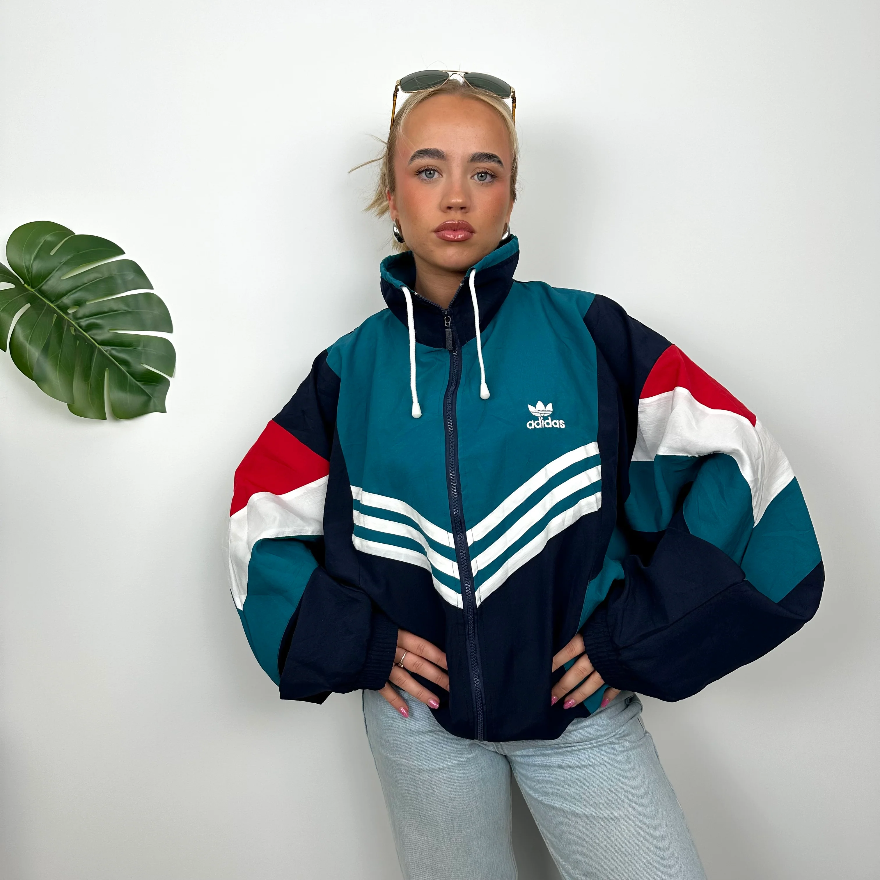 Adidas RARE Colour Block Embroidered Spell Out Windbreaker Jacket (L) - Image 10