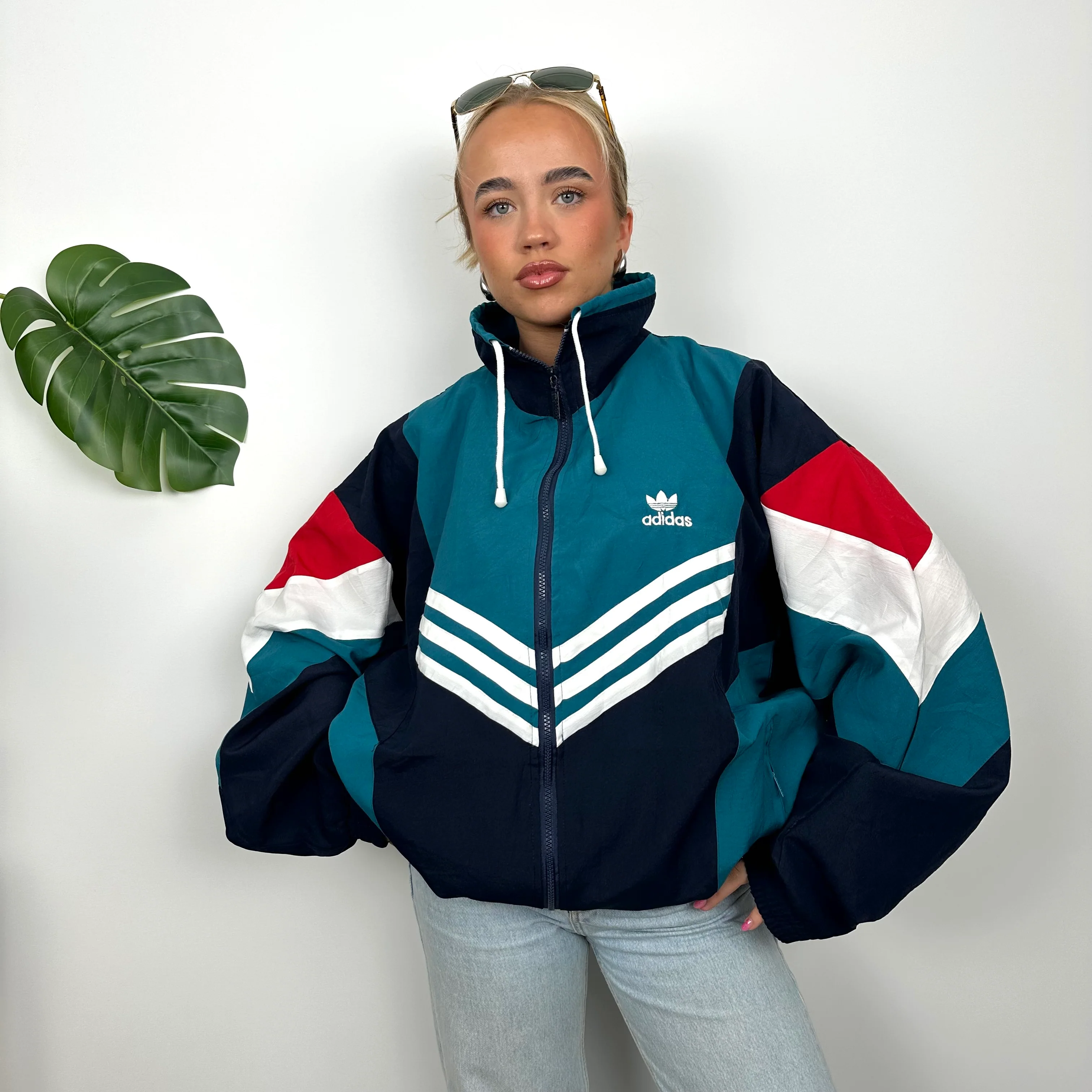 Adidas RARE Colour Block Embroidered Spell Out Windbreaker Jacket (L) - Image 5