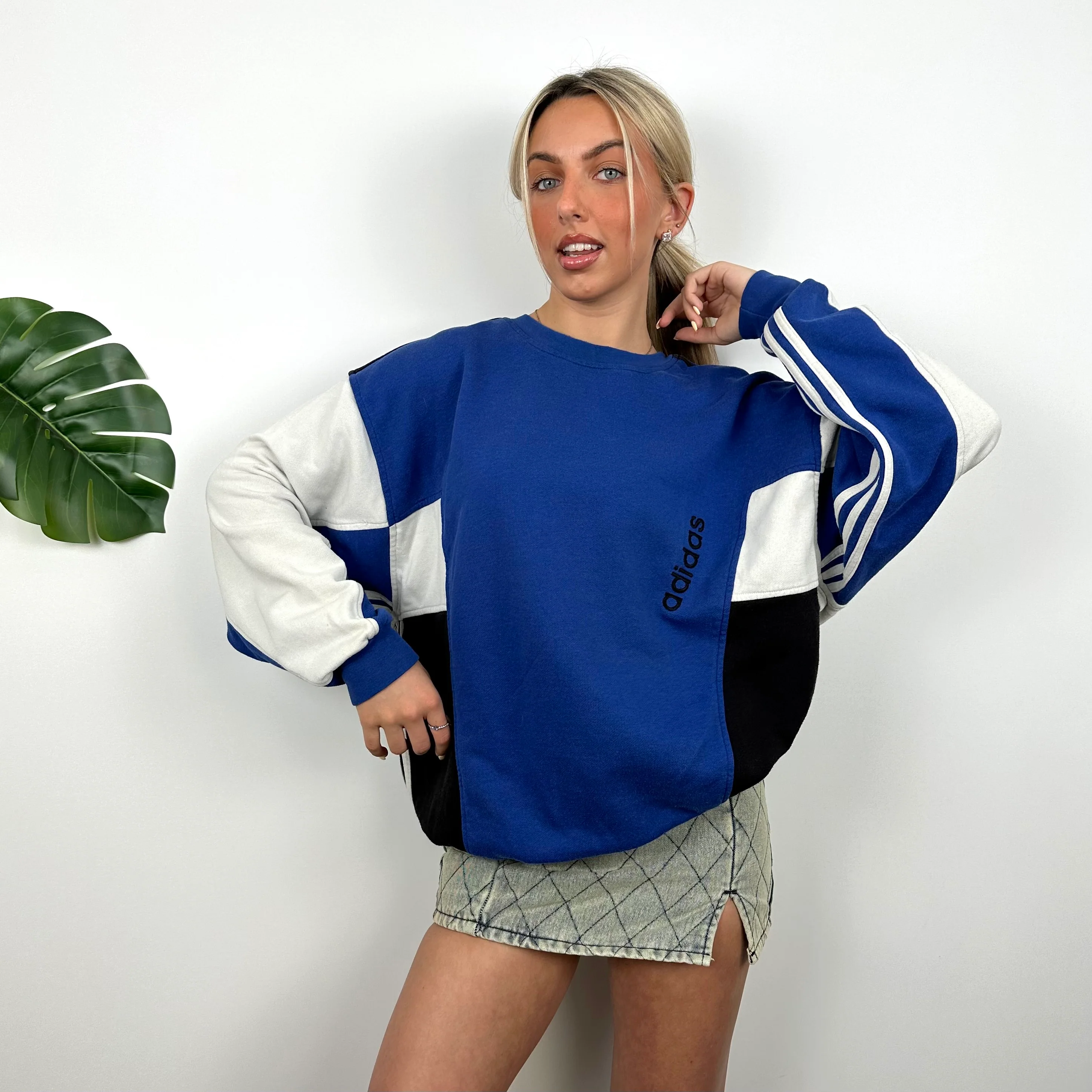 Adidas RARE Colour Block Spell Out Sweatshirt (L) - Image 2