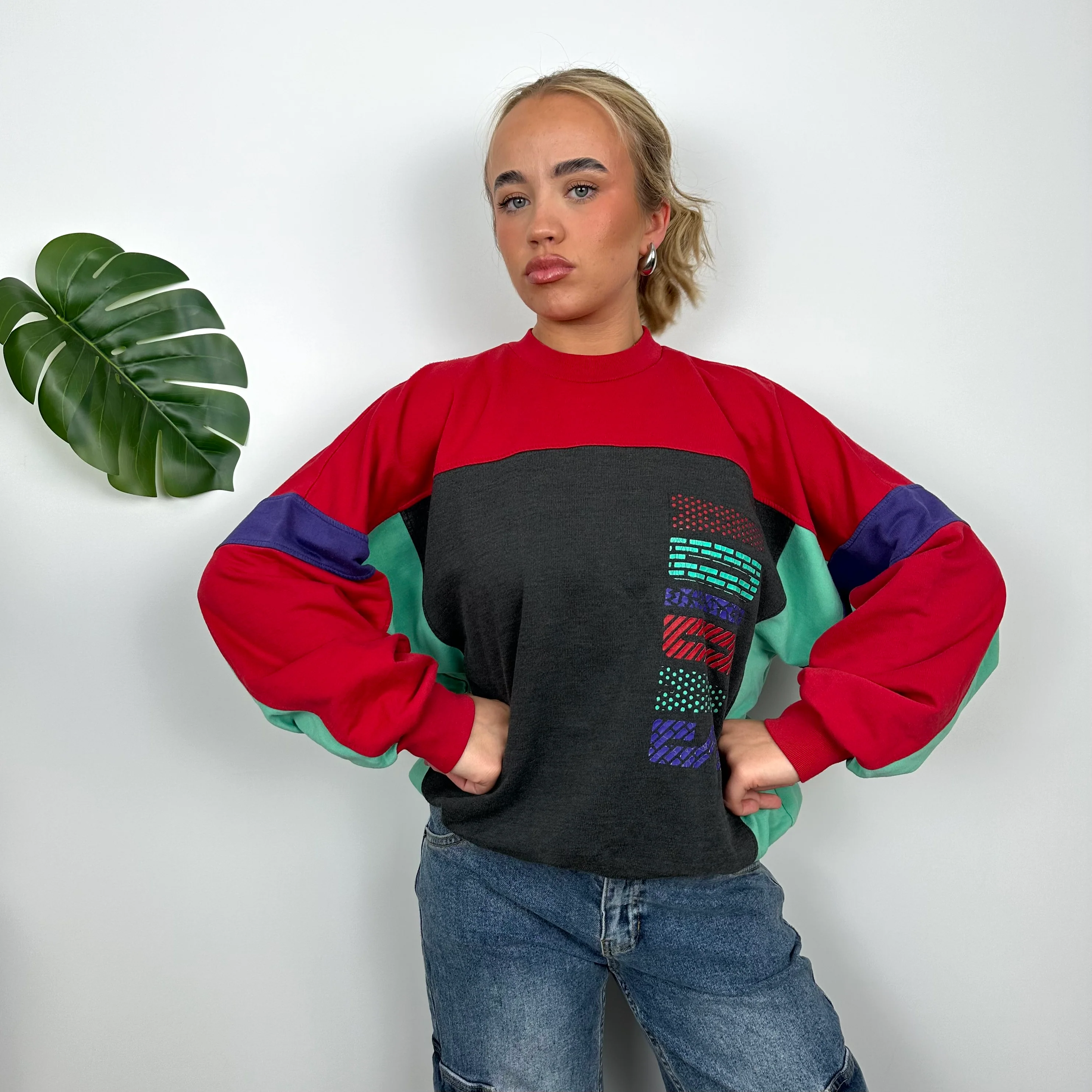 Adidas RARE Colour Block Spell Out Sweatshirt (S) - Image 2