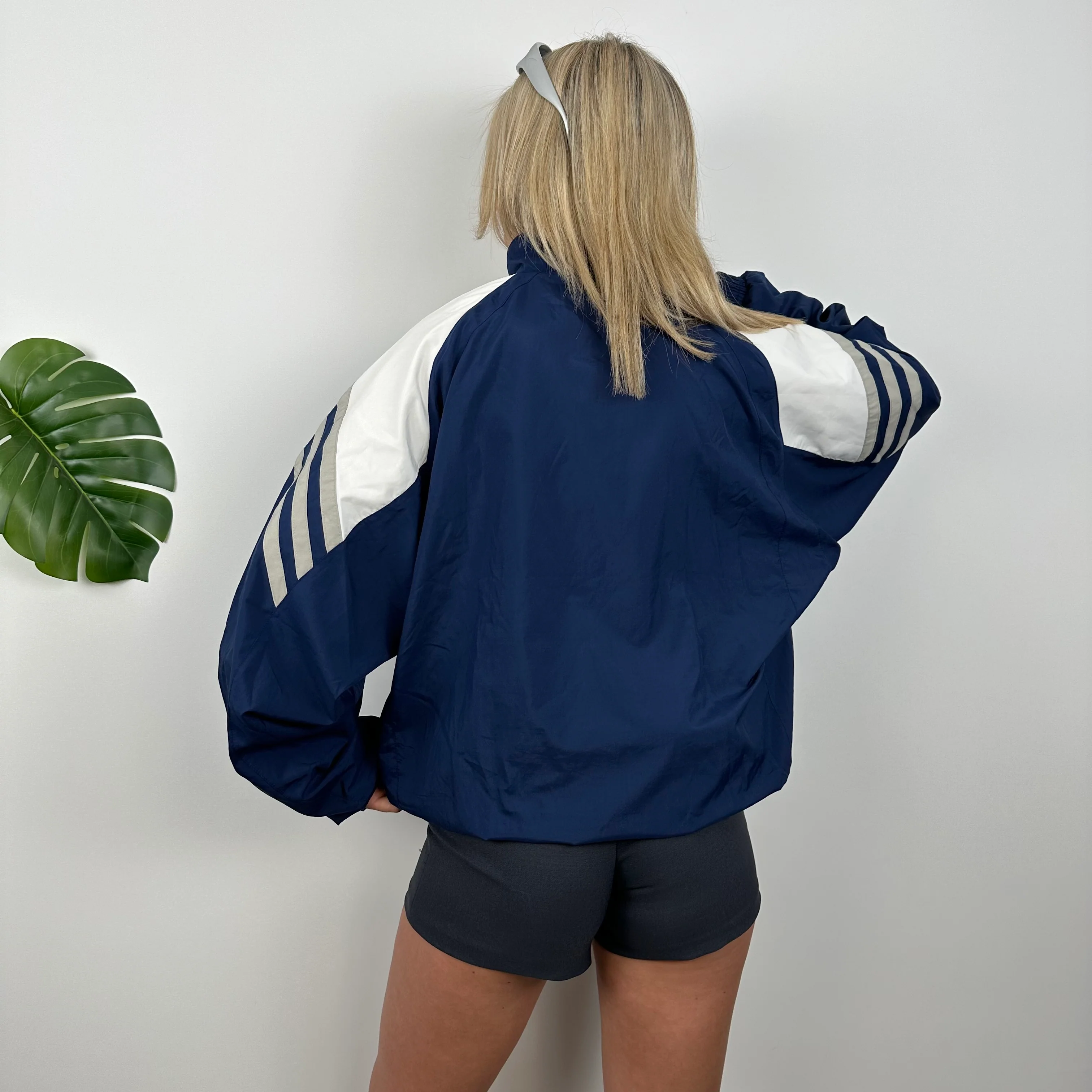 Adidas RARE Embroidered Spell Out Colour Block Zip Up Windbreaker Jacket (L) - Image 4